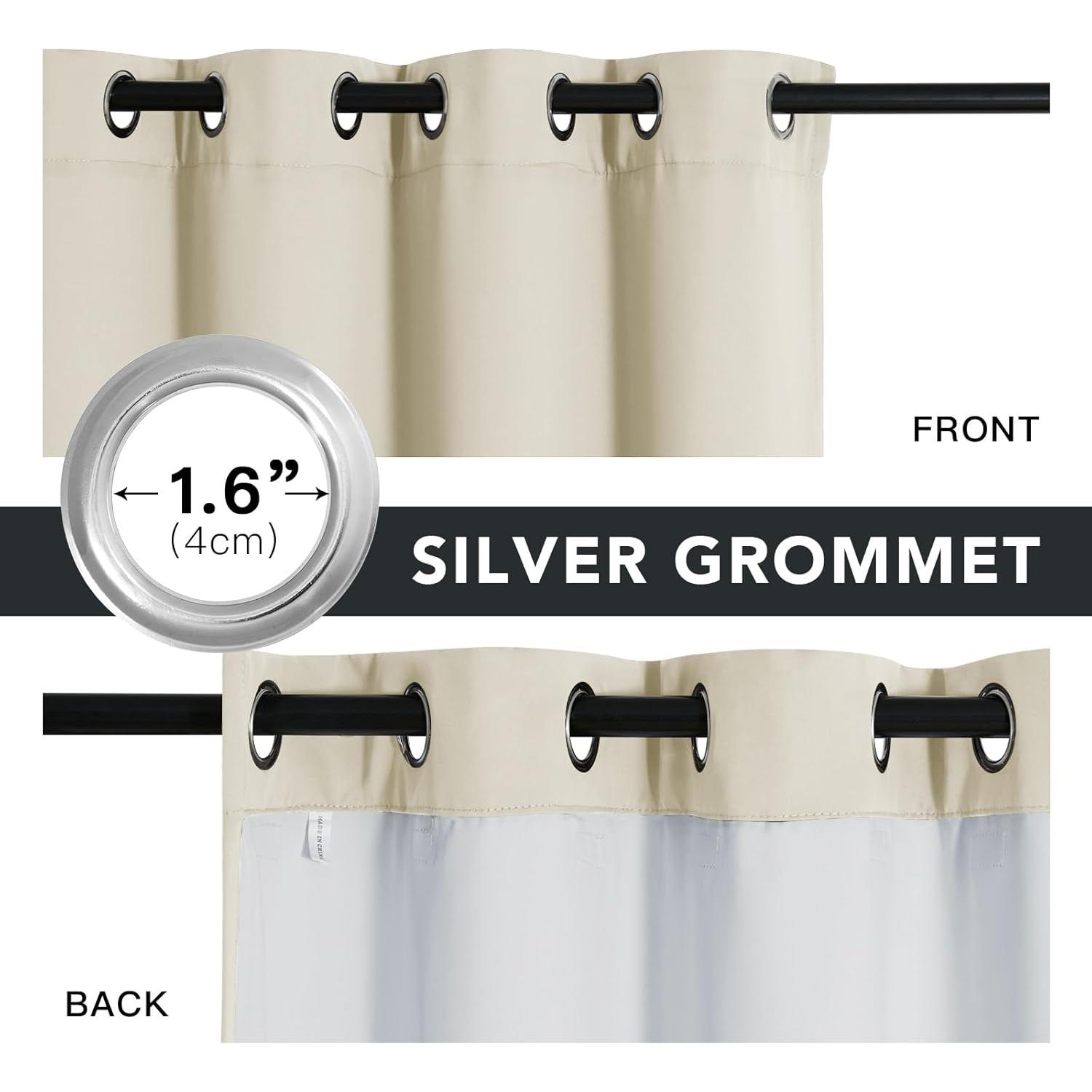 Cortinas Aislantes de Sonido RYB HOME 100% Opacas 2 Pcs Beige