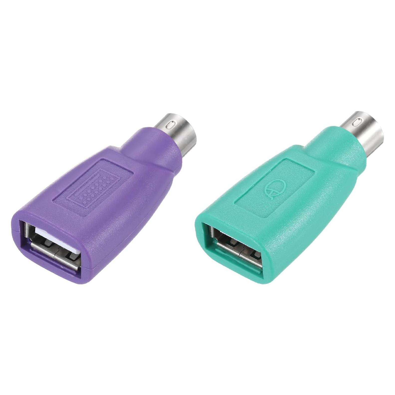 Adaptador PS/2 a USB MECCANIXITY 2 Pcs Verde/Púrpura