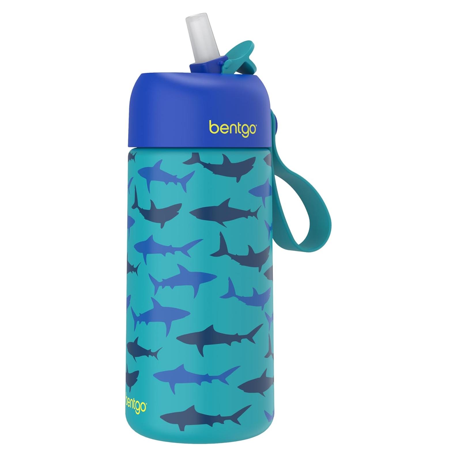 Botella de Agua Aislada Bentgo Kids 414 ml - Tiburones, Libre BPA