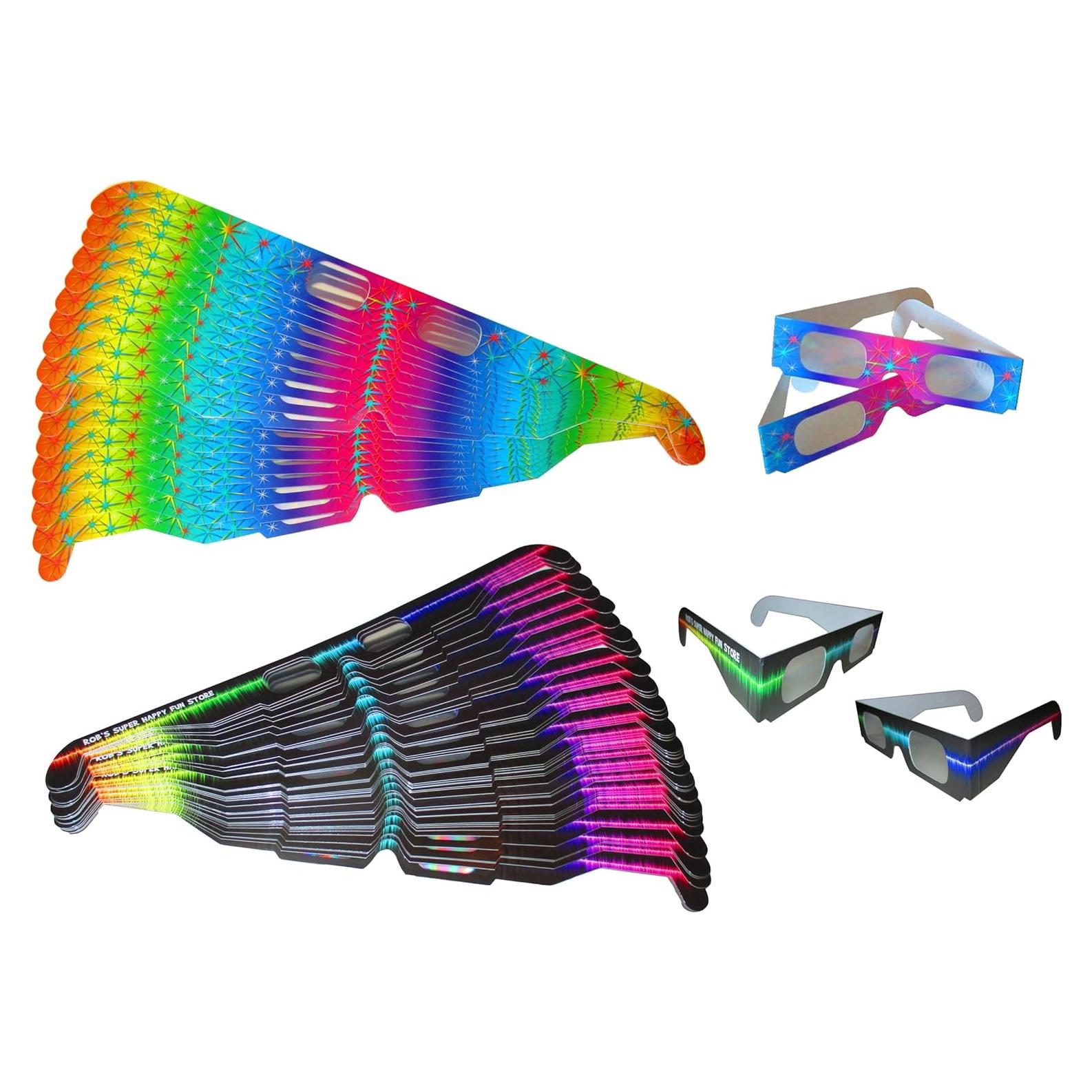 Gafas de Difracción de Fuegos Artificiales Super Feliz - 50 Unidades