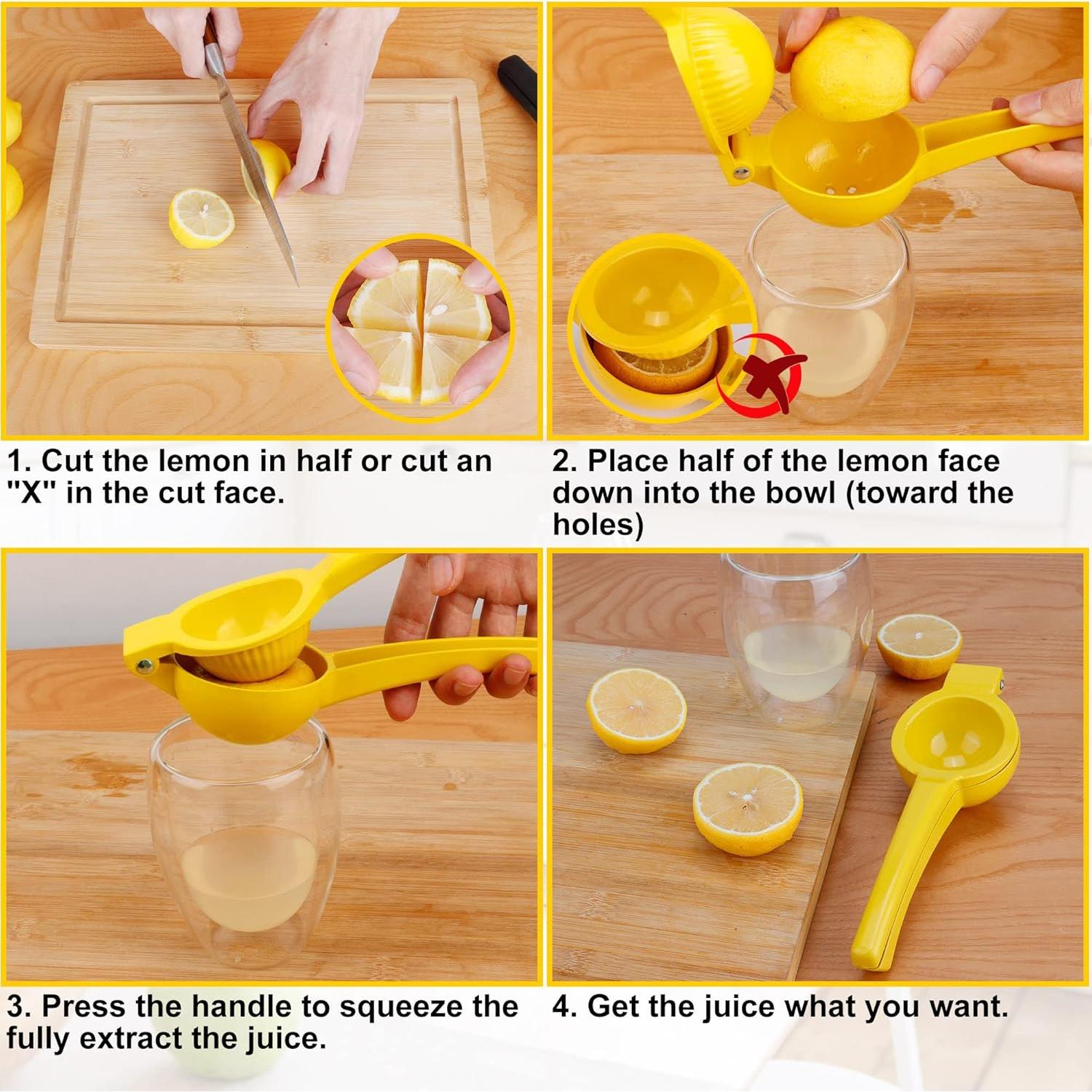 Exprimidor de Limón JIEJIE Manual de Aluminio 0.5L Amarillo