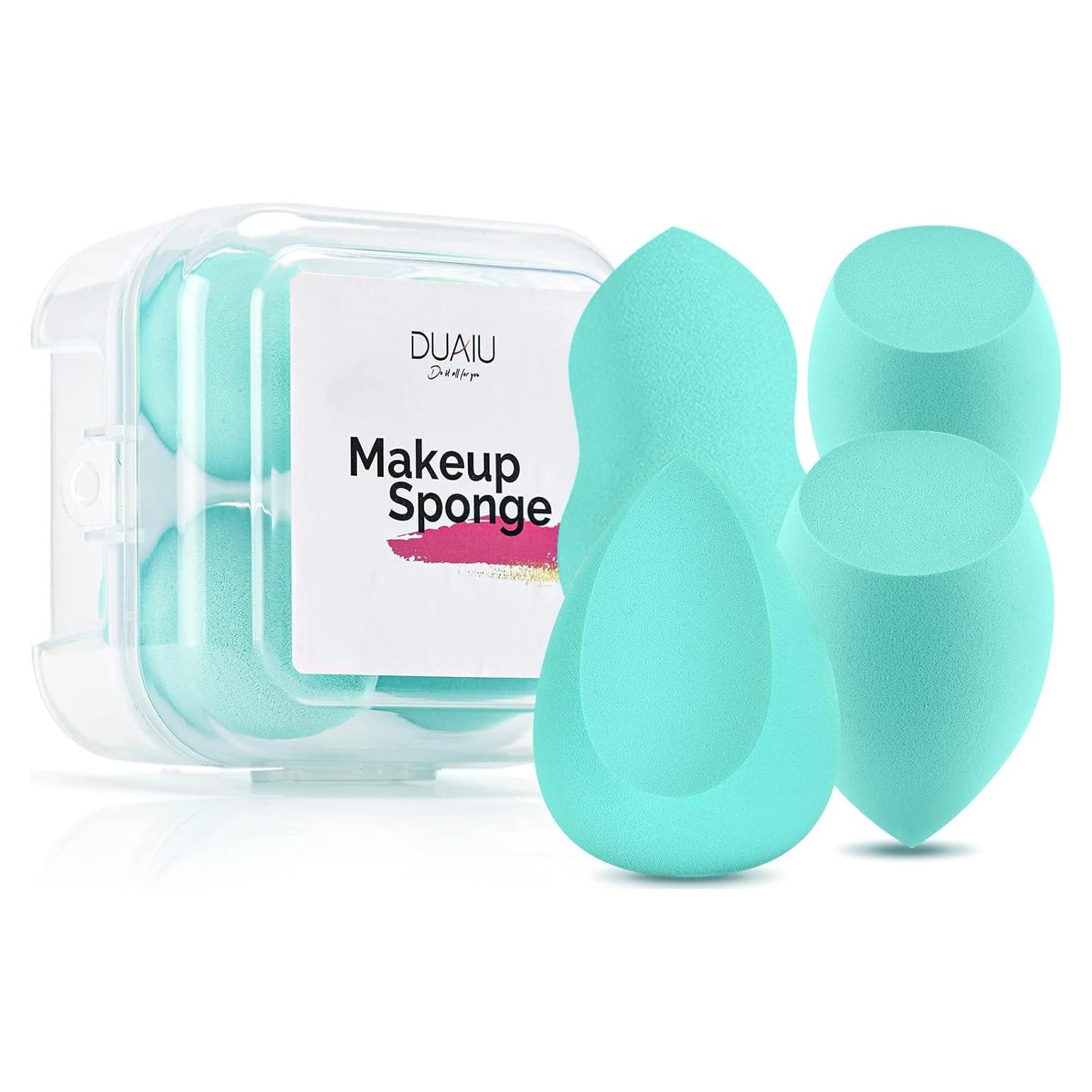 Juego de Esponjas de Maquillaje DUAIU 4 Piezas Aguamarina