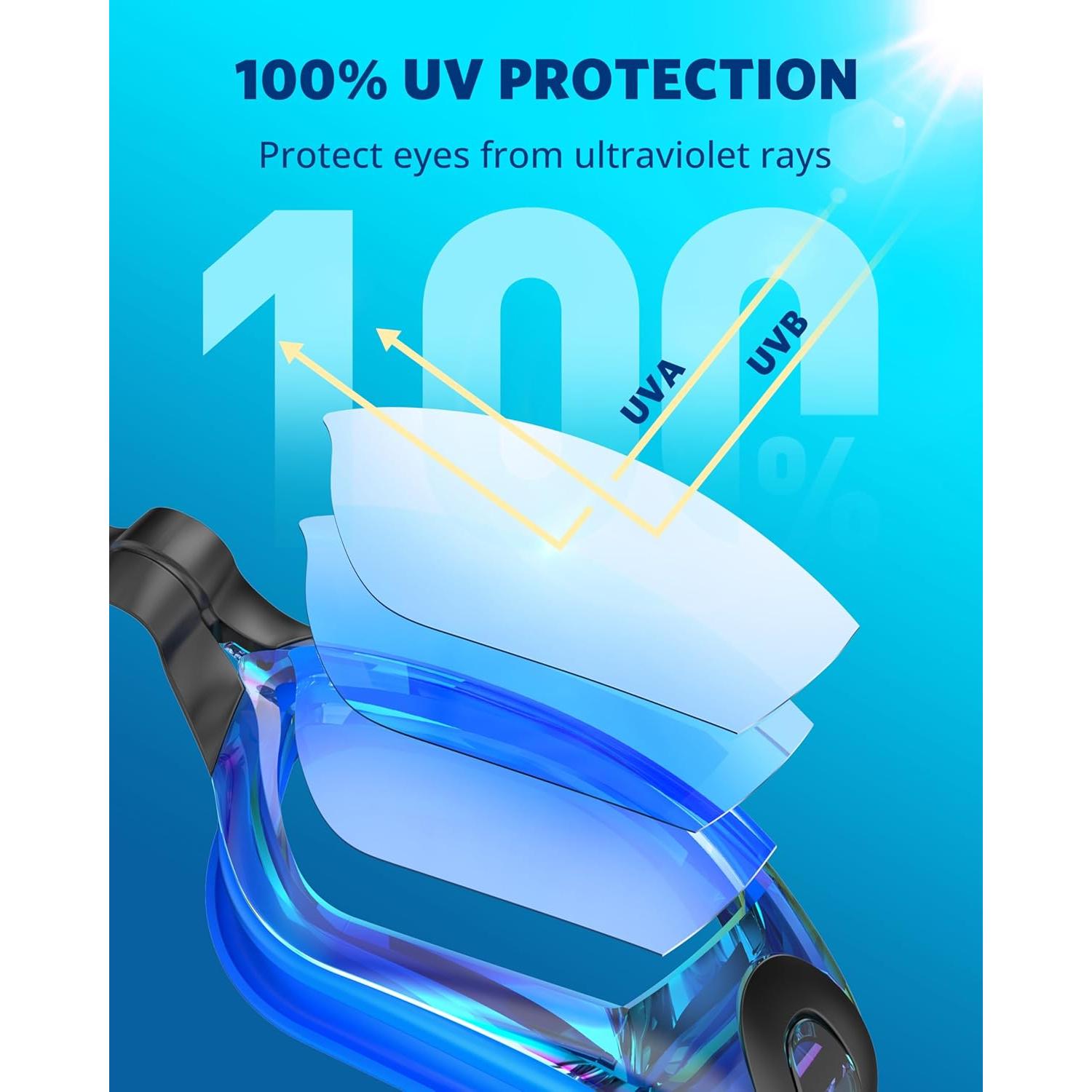 Gafas de natación Aegend, 2 pares, anti-fugas, visión clara