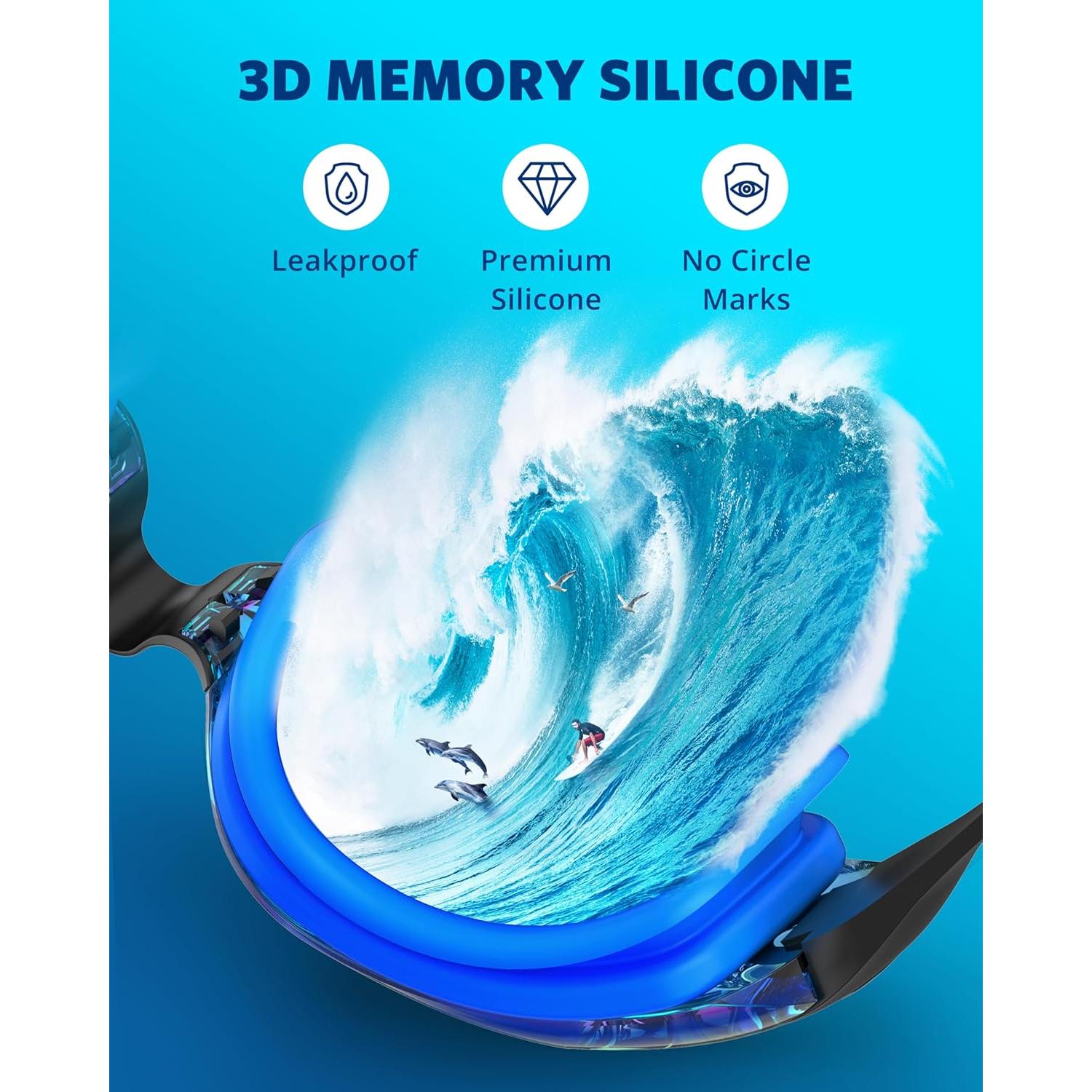 Gafas de natación Aegend, 2 pares, anti-fugas, visión clara