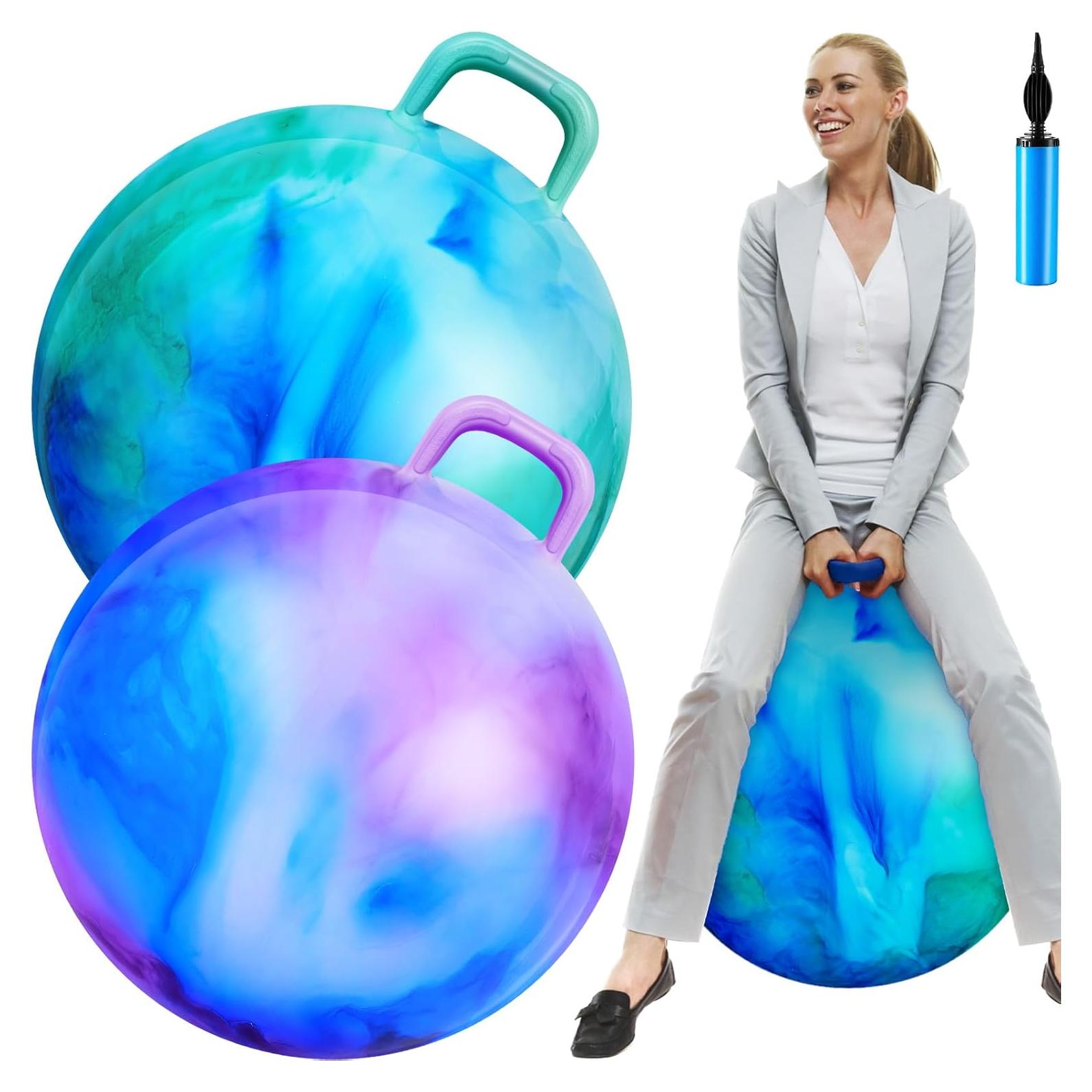 Pelotas Saltarinas Inflables Lewtemi 2 Pcs 74 cm con Mango