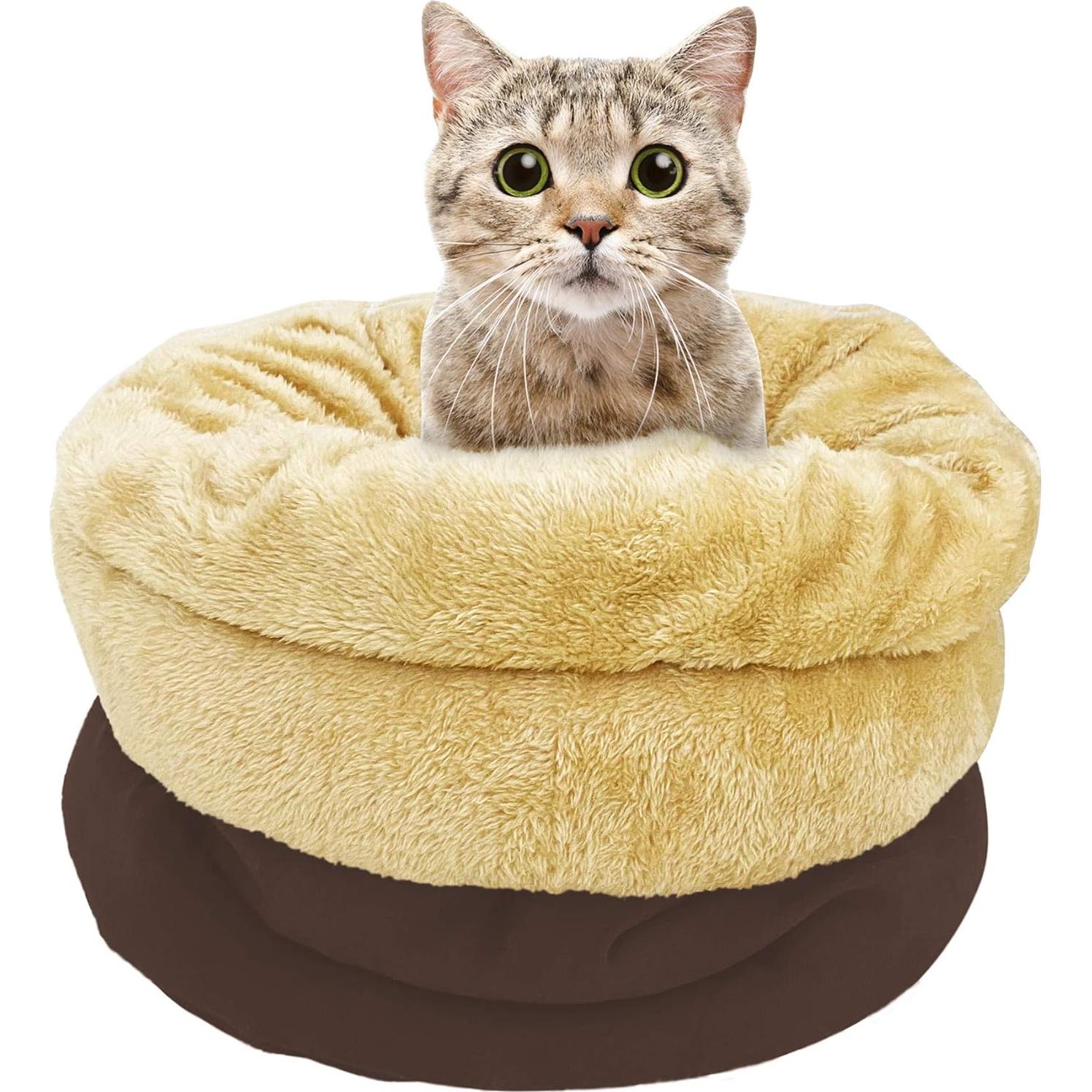 Cama para gatos 4 en 1 GOOPAWS con calor automático Marrón