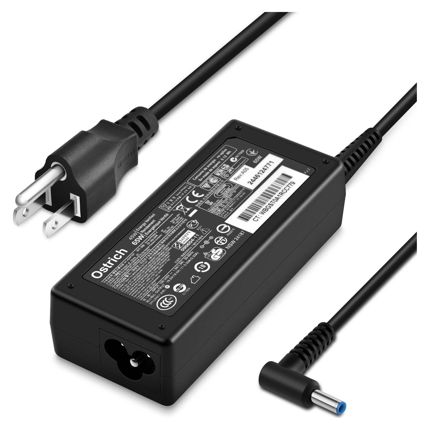 Cargador HP 65W/45W Punta Azul Adaptador de Corriente