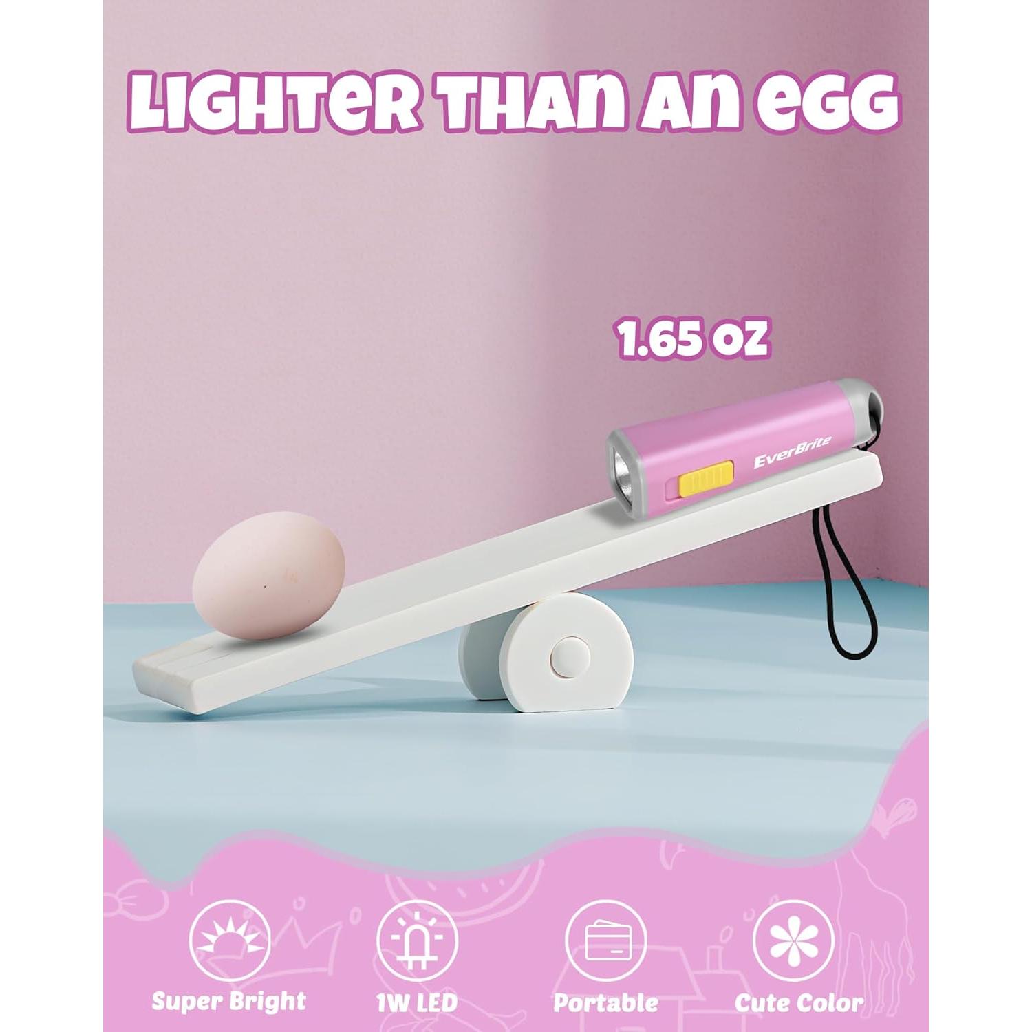 Linterna LED Mini EverBrite Rosa para Niños - 3 Pilas AAA