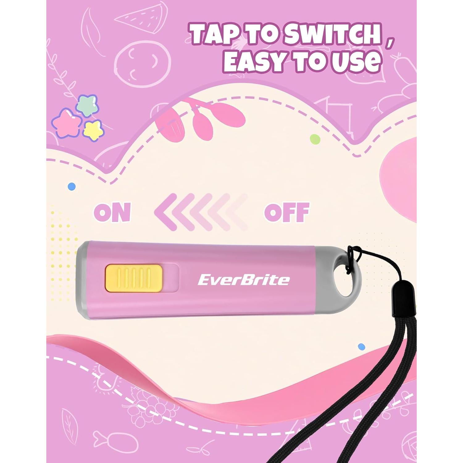 Linterna LED Mini EverBrite Rosa para Niños - 3 Pilas AAA