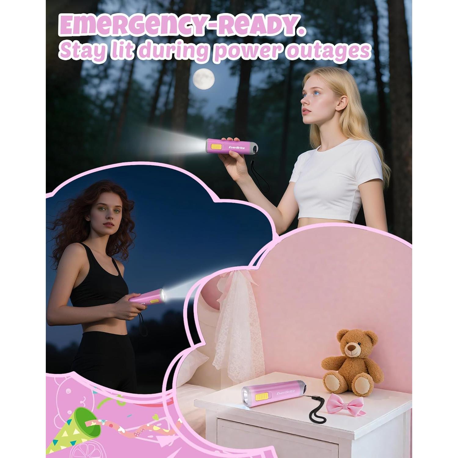 Linterna LED Mini EverBrite Rosa para Niños - 3 Pilas AAA