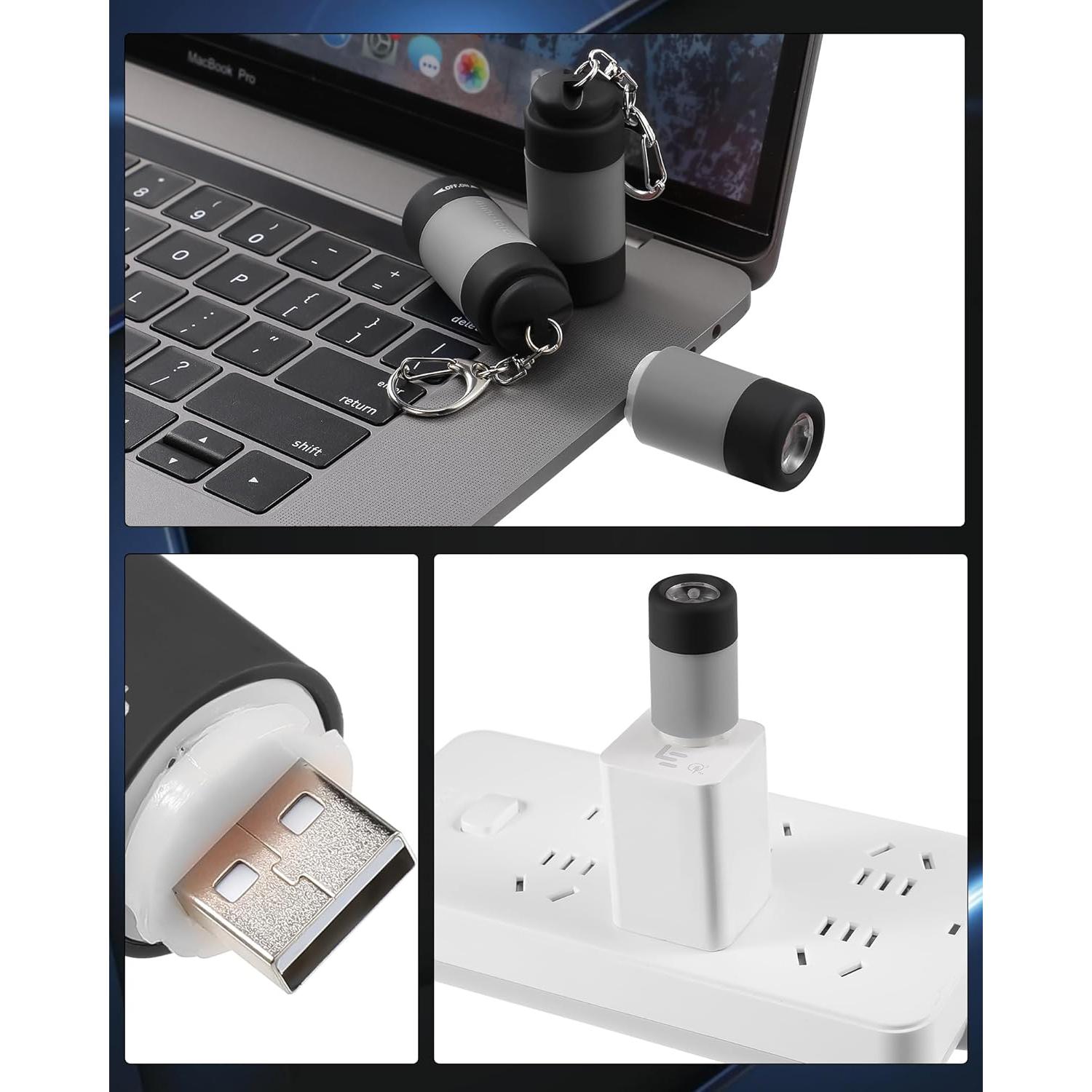 Mini Linterna LED Recargable Mudder IPX-3 Gris 12 Piezas