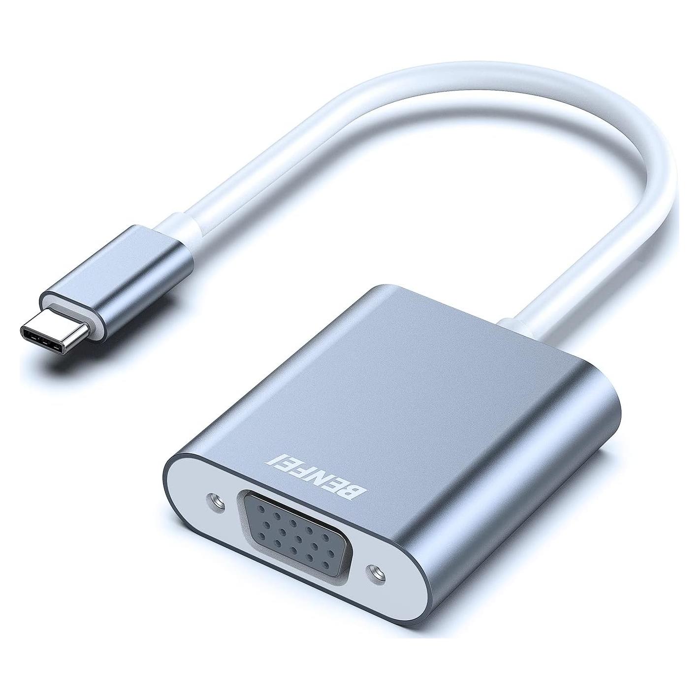 Adaptador BENFEI USB-C a VGA Gris - Compatible con MacBook y iPhone