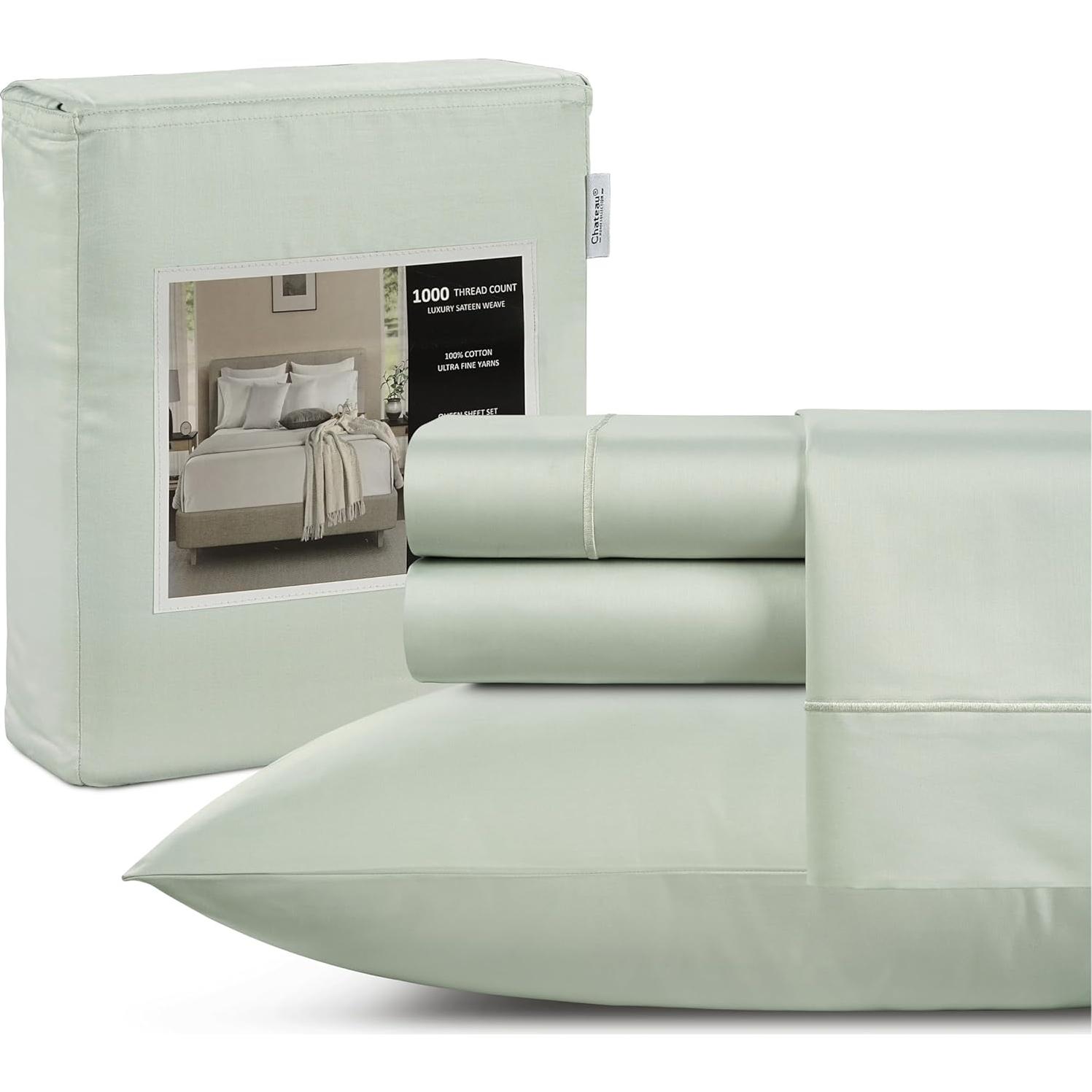 Juego de Sábanas Queen 100% Algodón Chateau Home 1000 Hilos