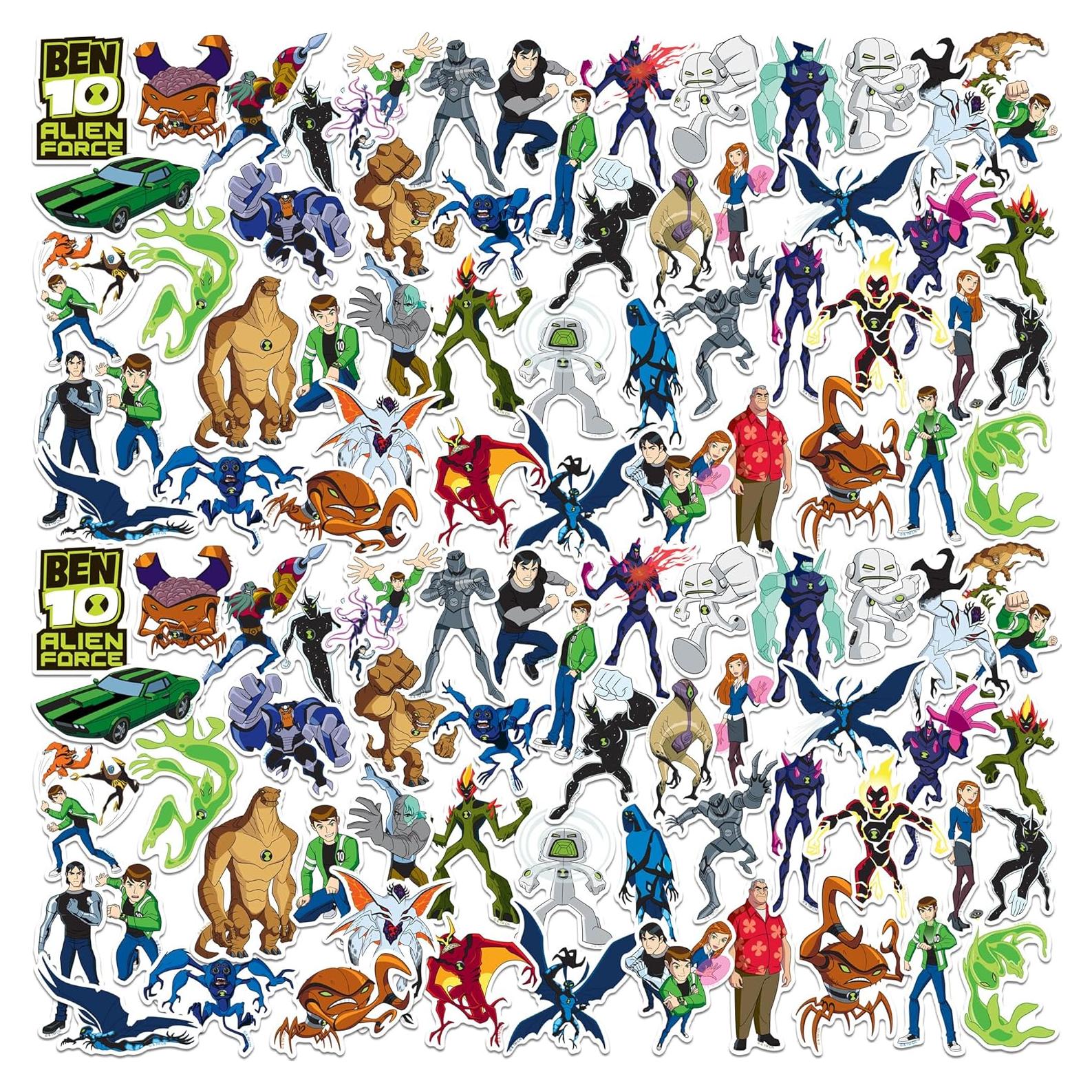 Calcomanías de Vinilo Ben 10 Fuerza Alienígena - 100 Piezas