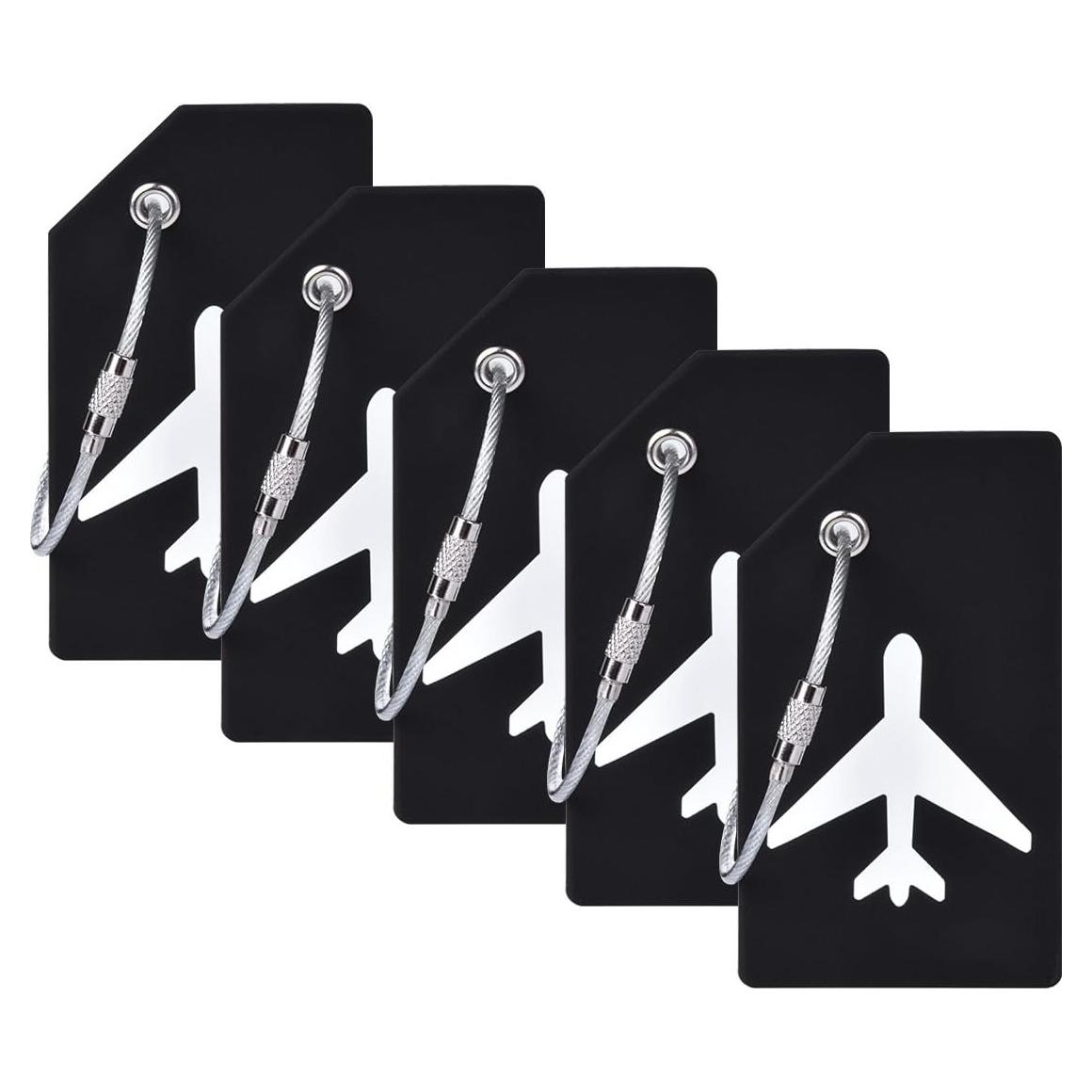 5 Etiquetas de Equipaje de Silicona Ovener con Tarjeta Identificación