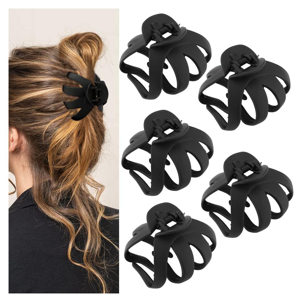 Pinzas para el cabello Jumbo Atoden - 8 cm - Paquete de 5