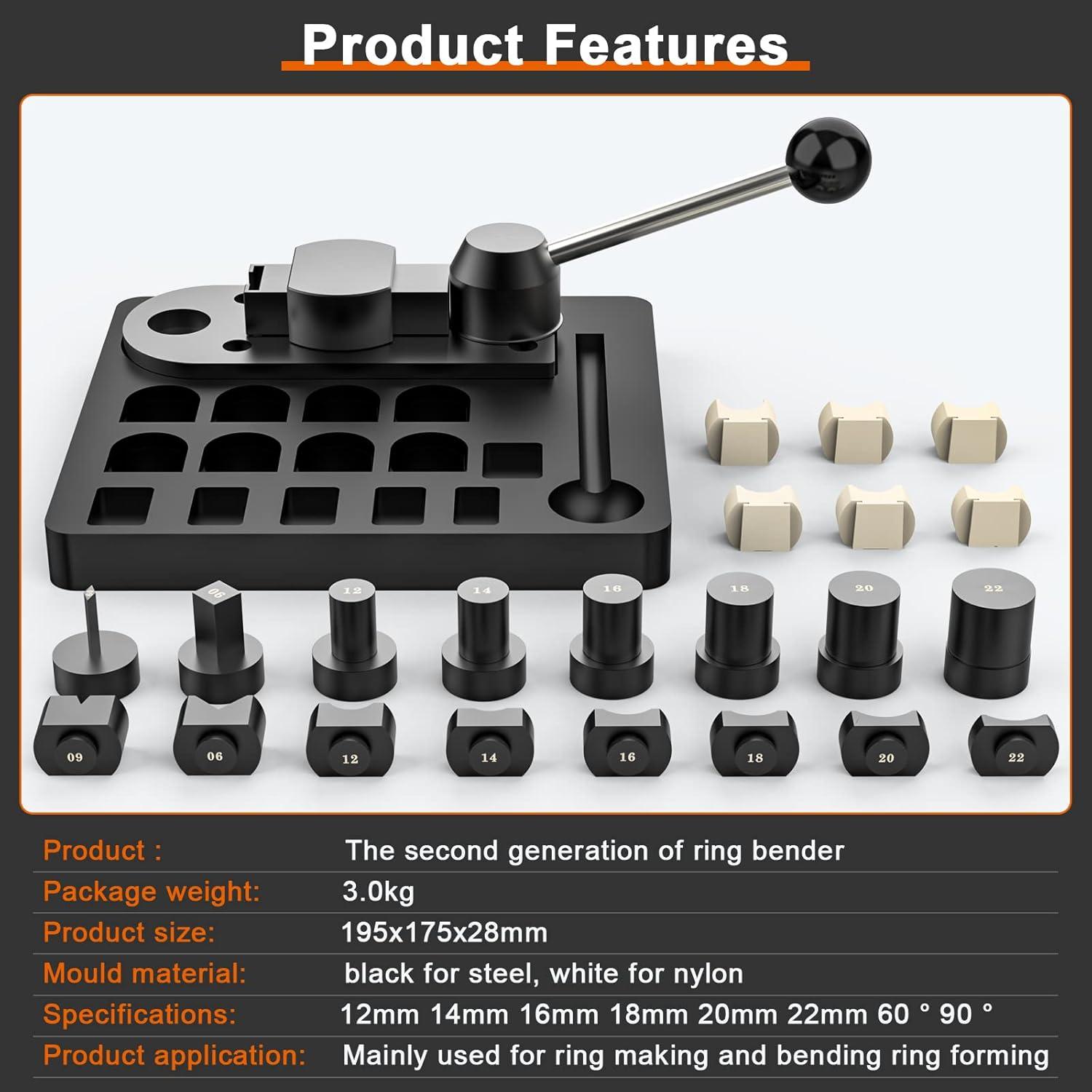 Herramienta de Doblado de Anillos JAZORR - 27 Piezas, Nylon y Acero