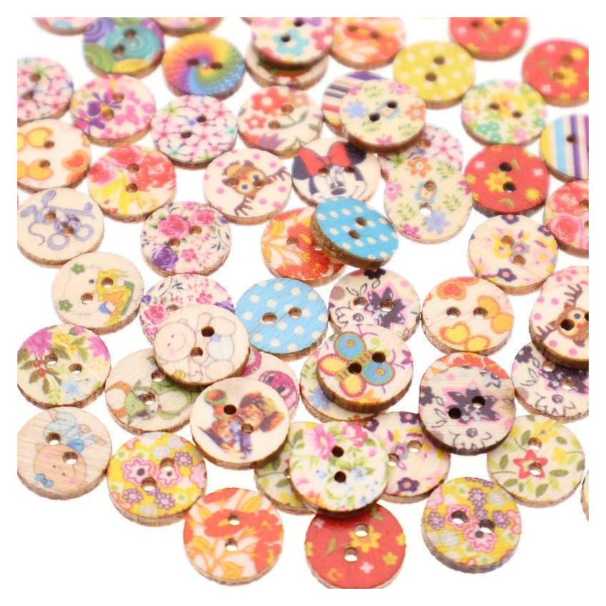200 Botones de Madera Mixtos YIGUANXIN 12.5mm para Manualidades