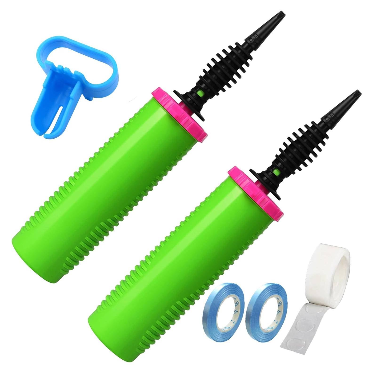 Bomba de globos manual Ouyili verde 2 en 1 con herramienta