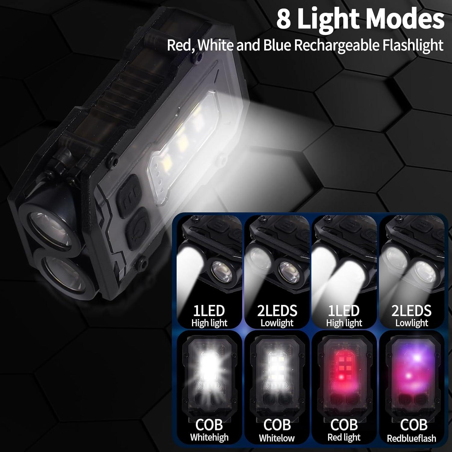 Linterna Mini EDC KunHe 10 Paquete Recargable USB-C 280 Lúmenes
