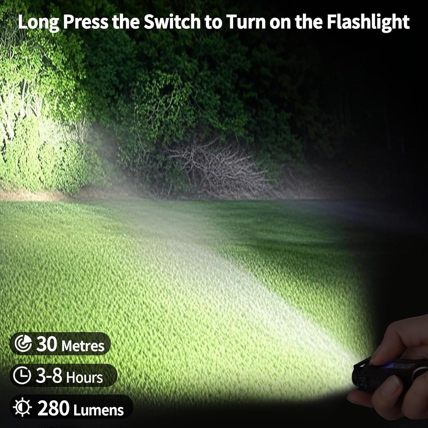 Linterna Mini EDC KunHe 10 Paquete Recargable USB-C 280 Lúmenes