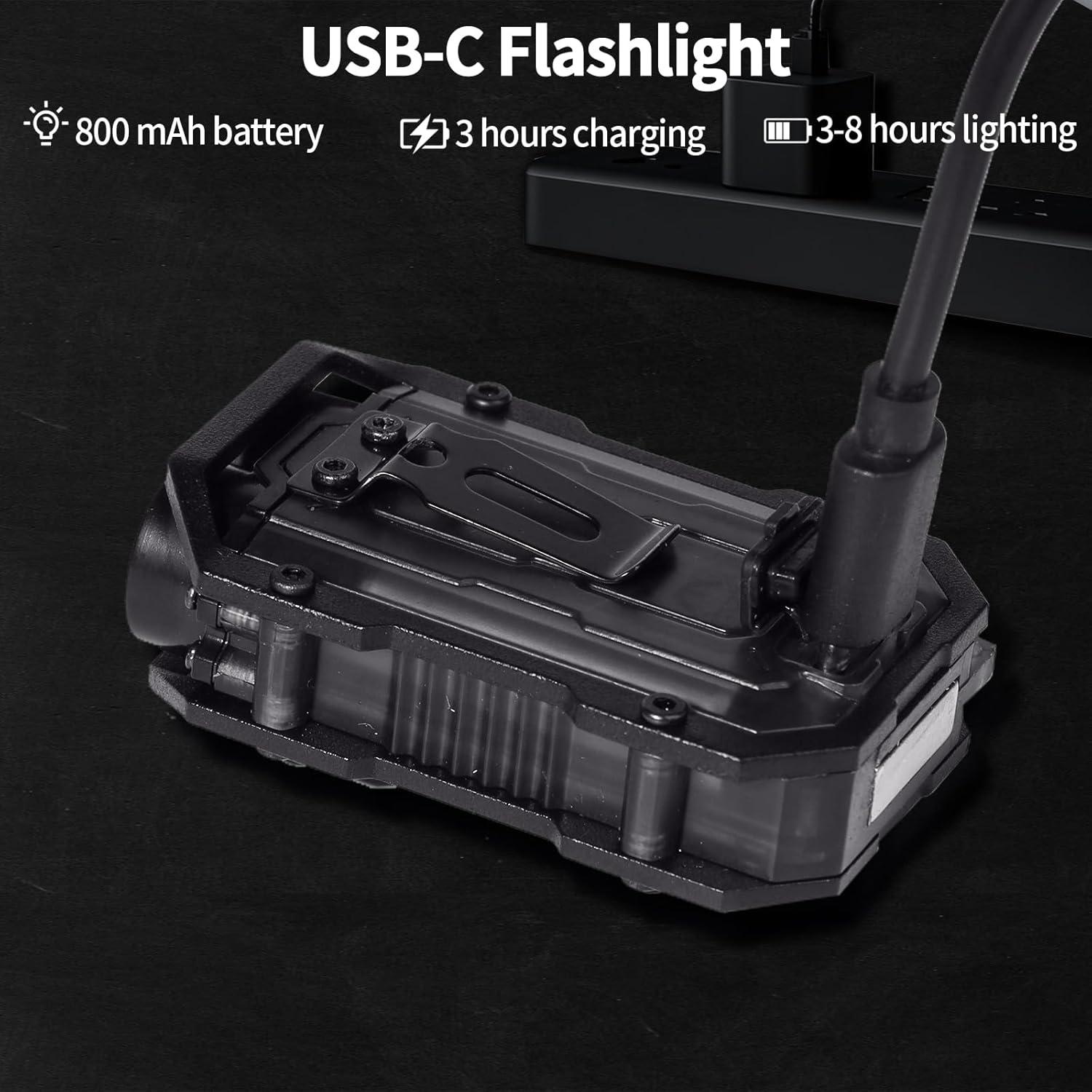 Linterna Mini EDC KunHe 10 Paquete Recargable USB-C 280 Lúmenes