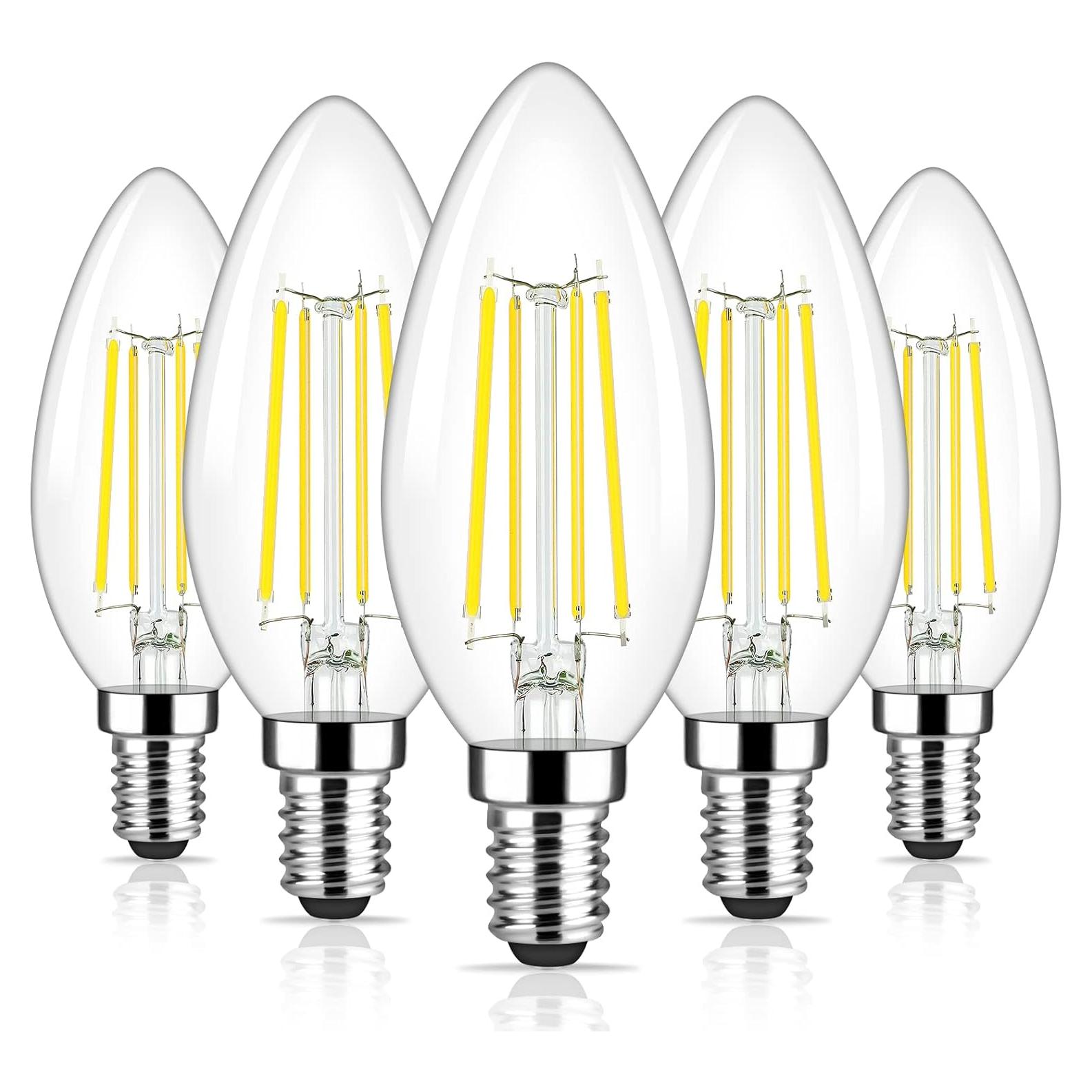 Bombillas LED Candelabra Brightever 6W Luz Diurna 5000K 5 Pzas