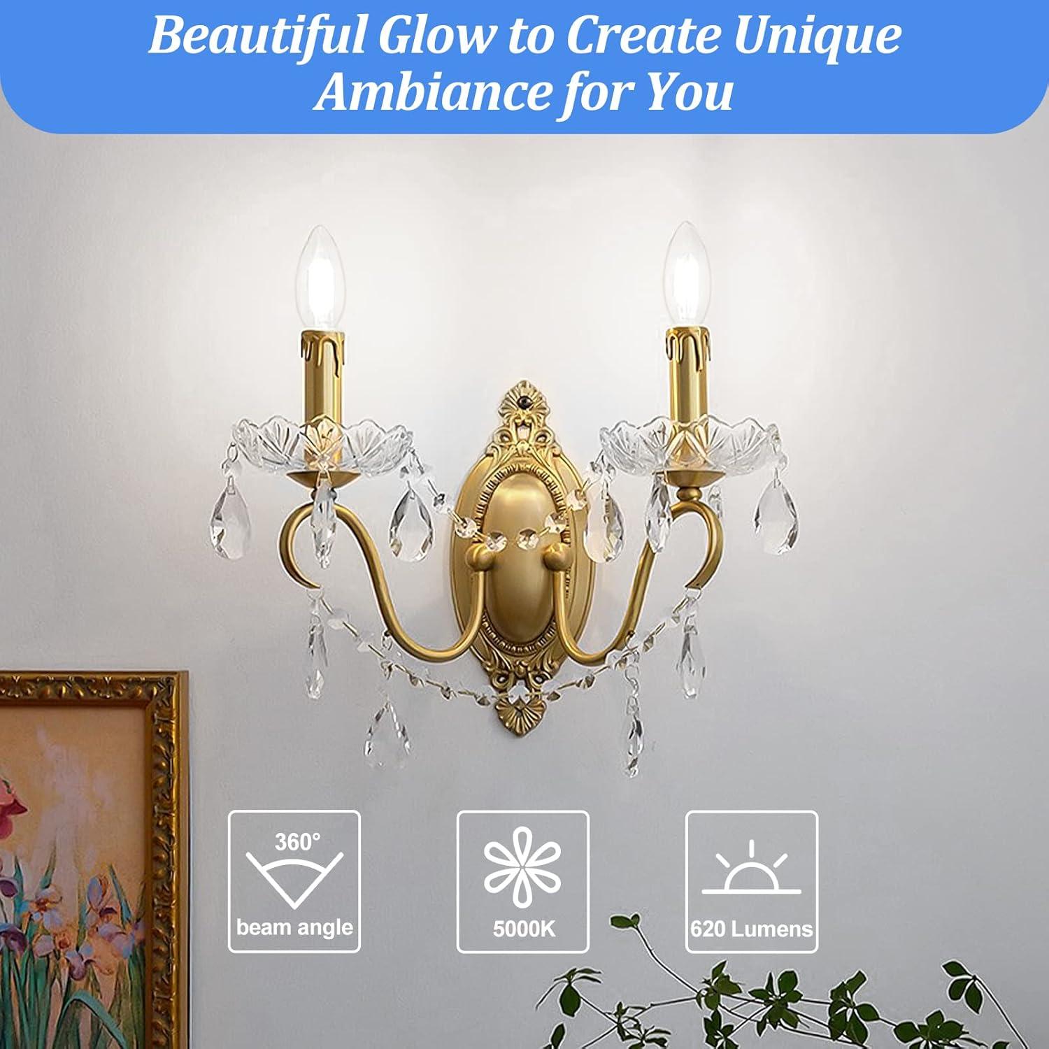 Bombillas LED Candelabra Brightever 6W Luz Diurna 5000K 5 Pzas