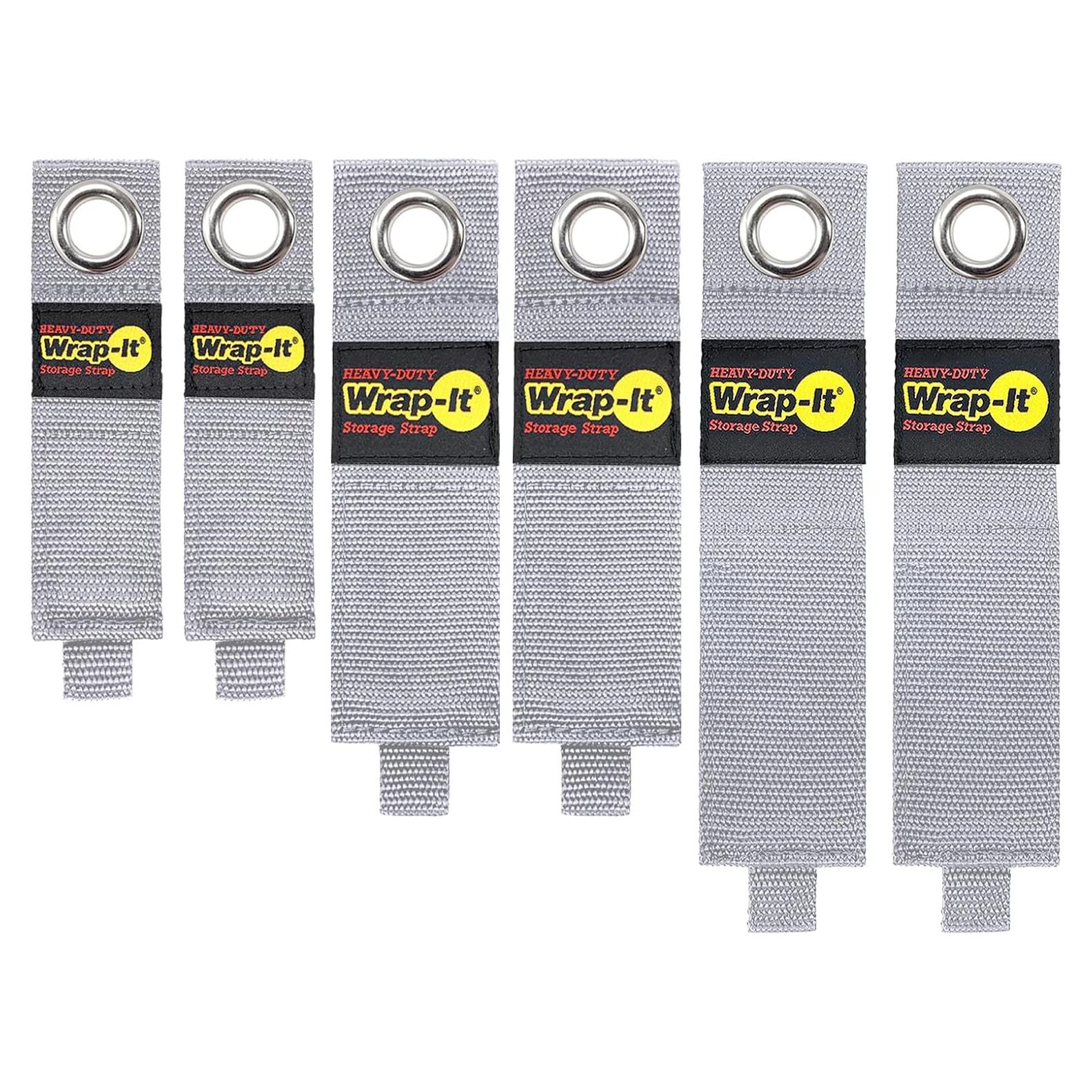 Correas de Almacenamiento Wrap-It 6 Piezas Plata 18-43 cm
