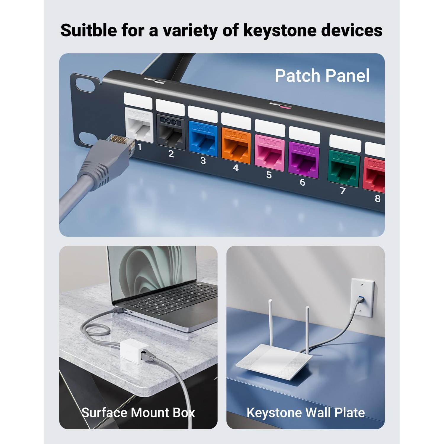 Acoplador Keystone CAT6 VCE Rojo Hembra a Hembra 5-Pack