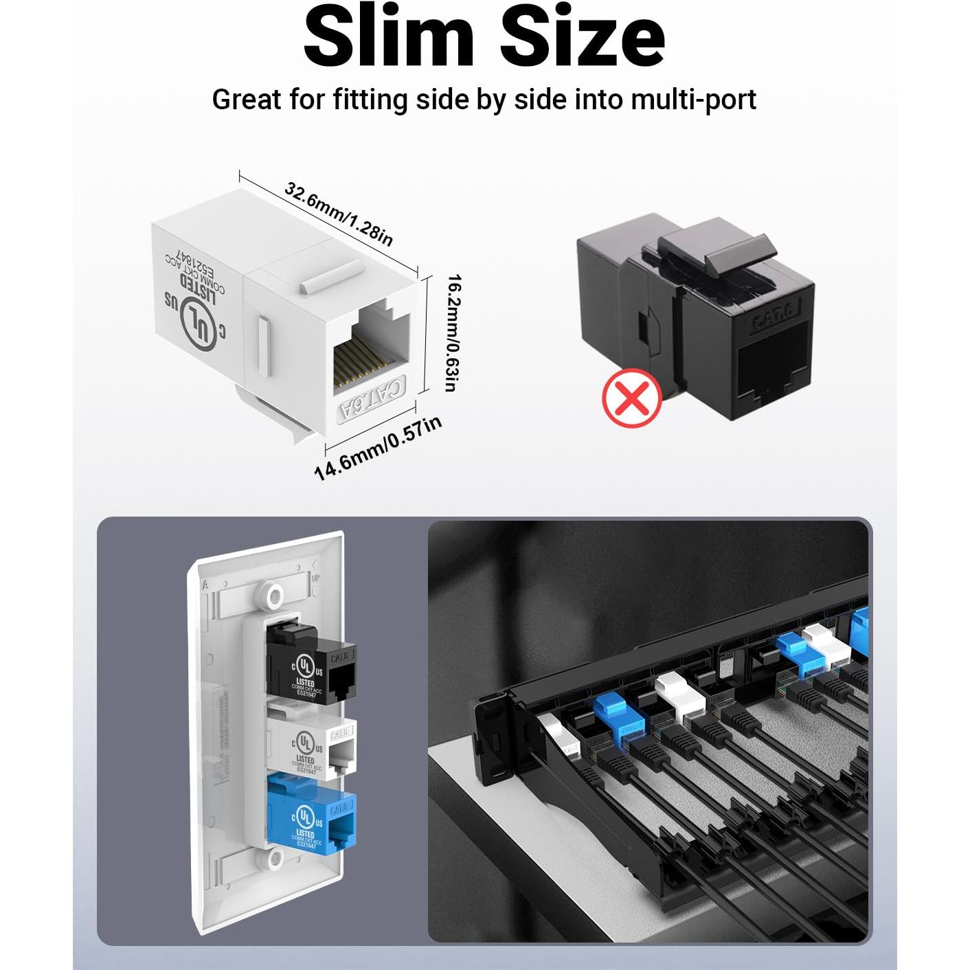 Acoplador Keystone CAT6 VCE Rojo Hembra a Hembra 5-Pack