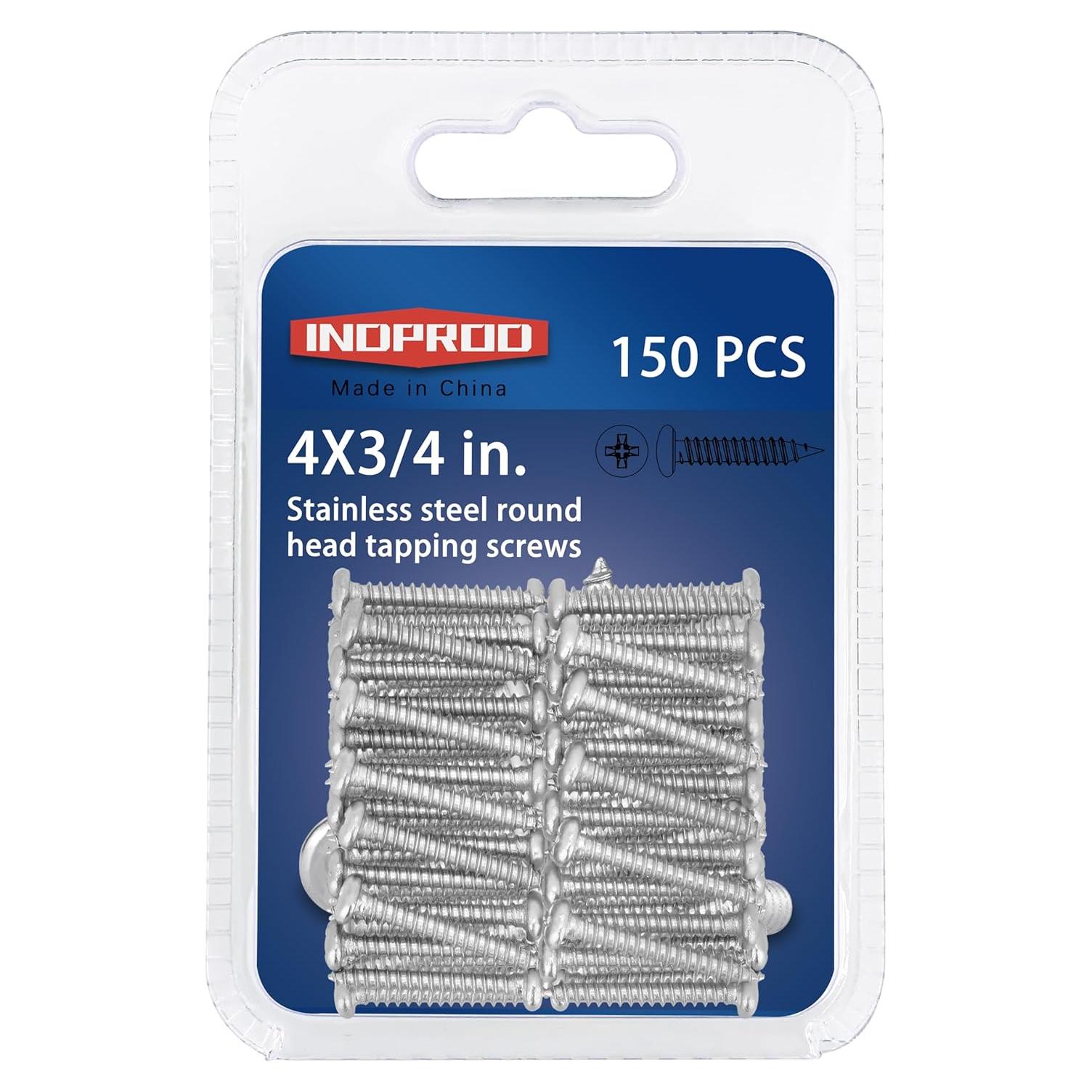 Juego de Tornillos Autoperforantes INDPROD #4 x 20mm Acero Inoxidable