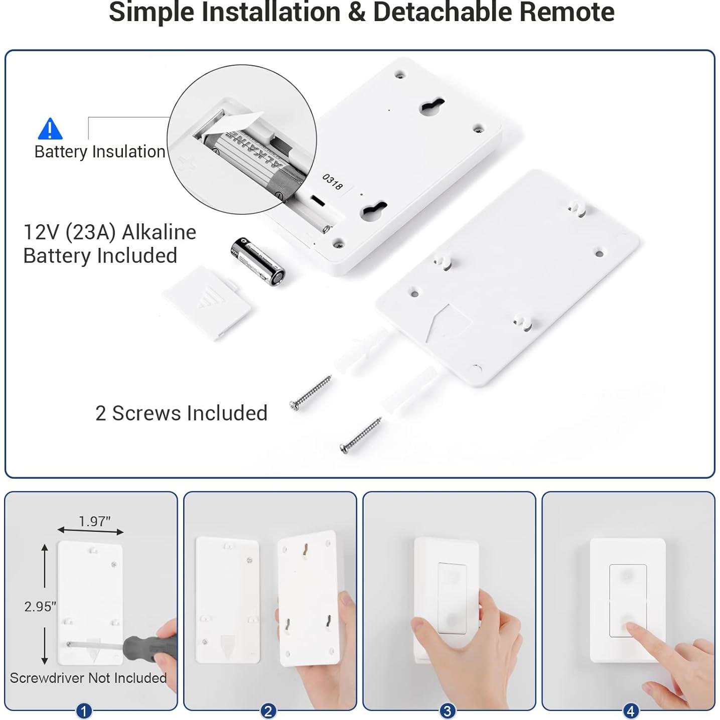 Interruptor de Pared Inalámbrico Dewenwils 15A 1875W Control Remoto