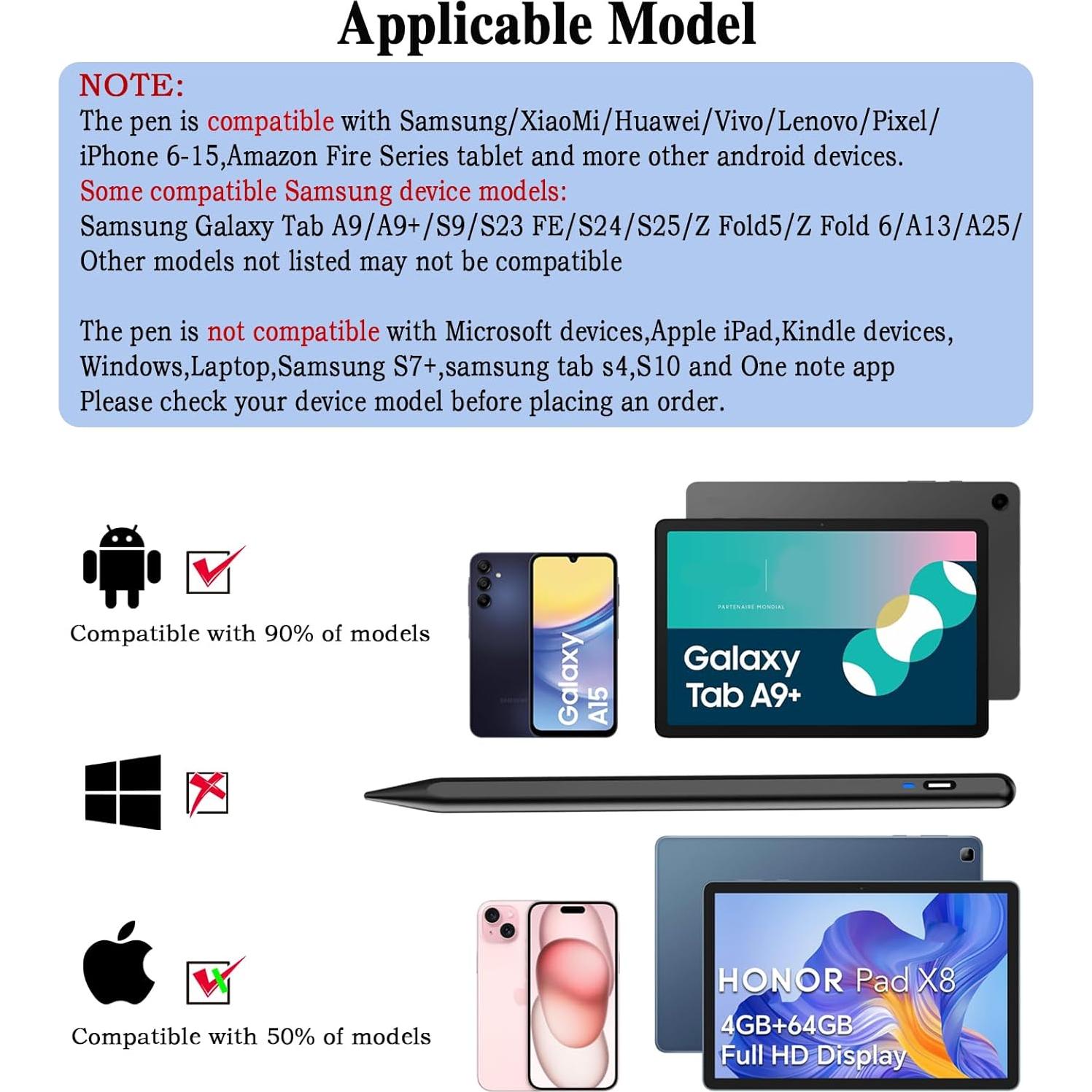 Lápiz Stylus Activo Luntak para Tabletas Android - Negro