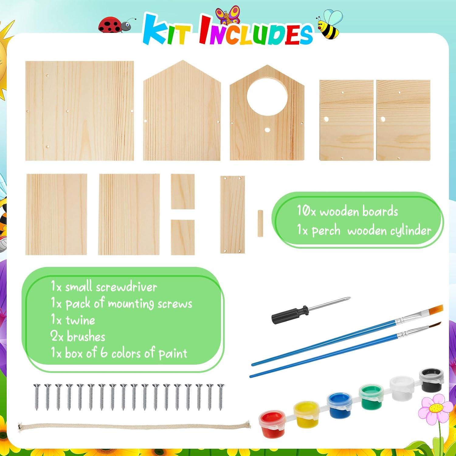 Kit Casa para Aves Liliful DIY con Pintura y Pinceles 15.24cm