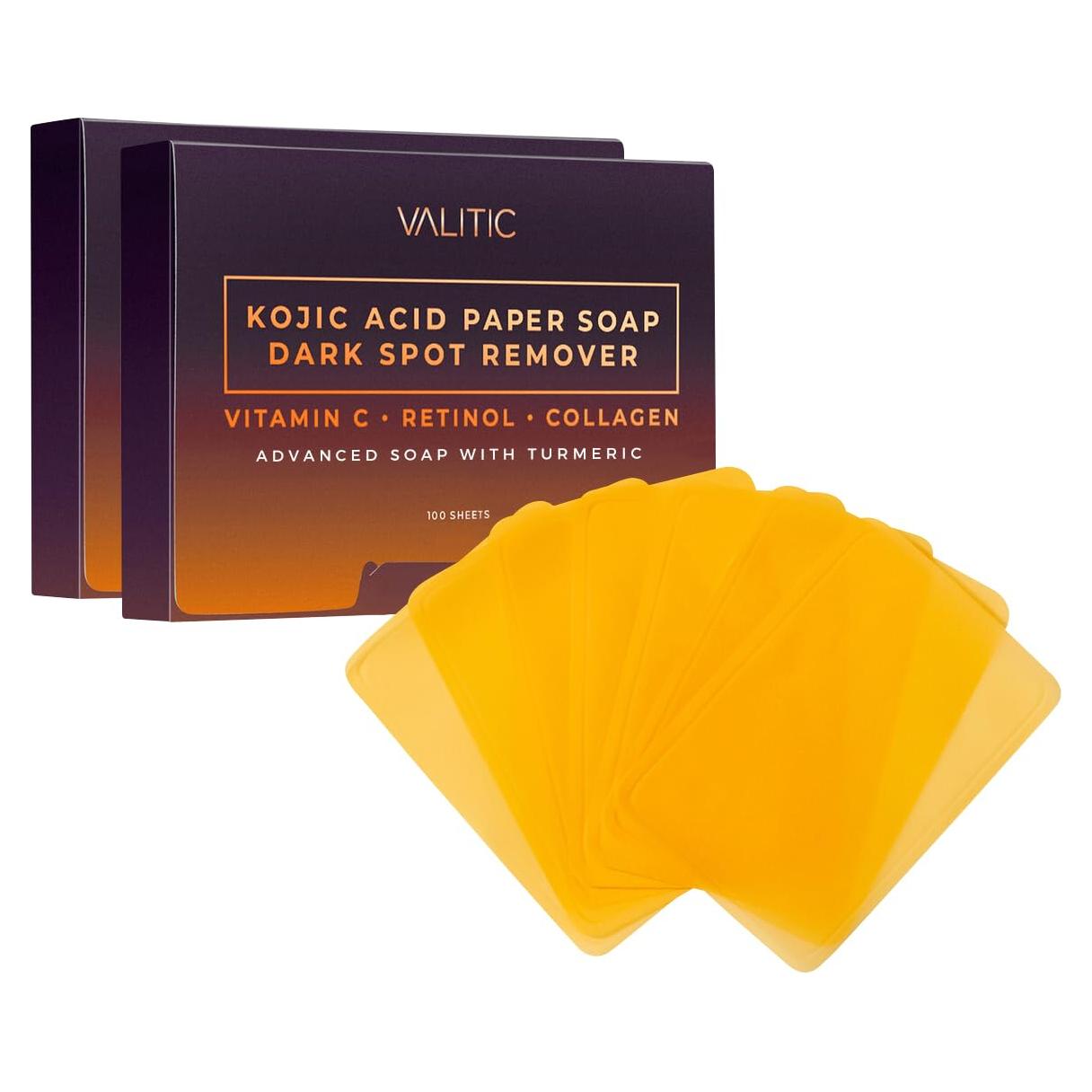 Jabón de Papel Valitic Ácido Kójico y Cúrcuma - 100 Hojas