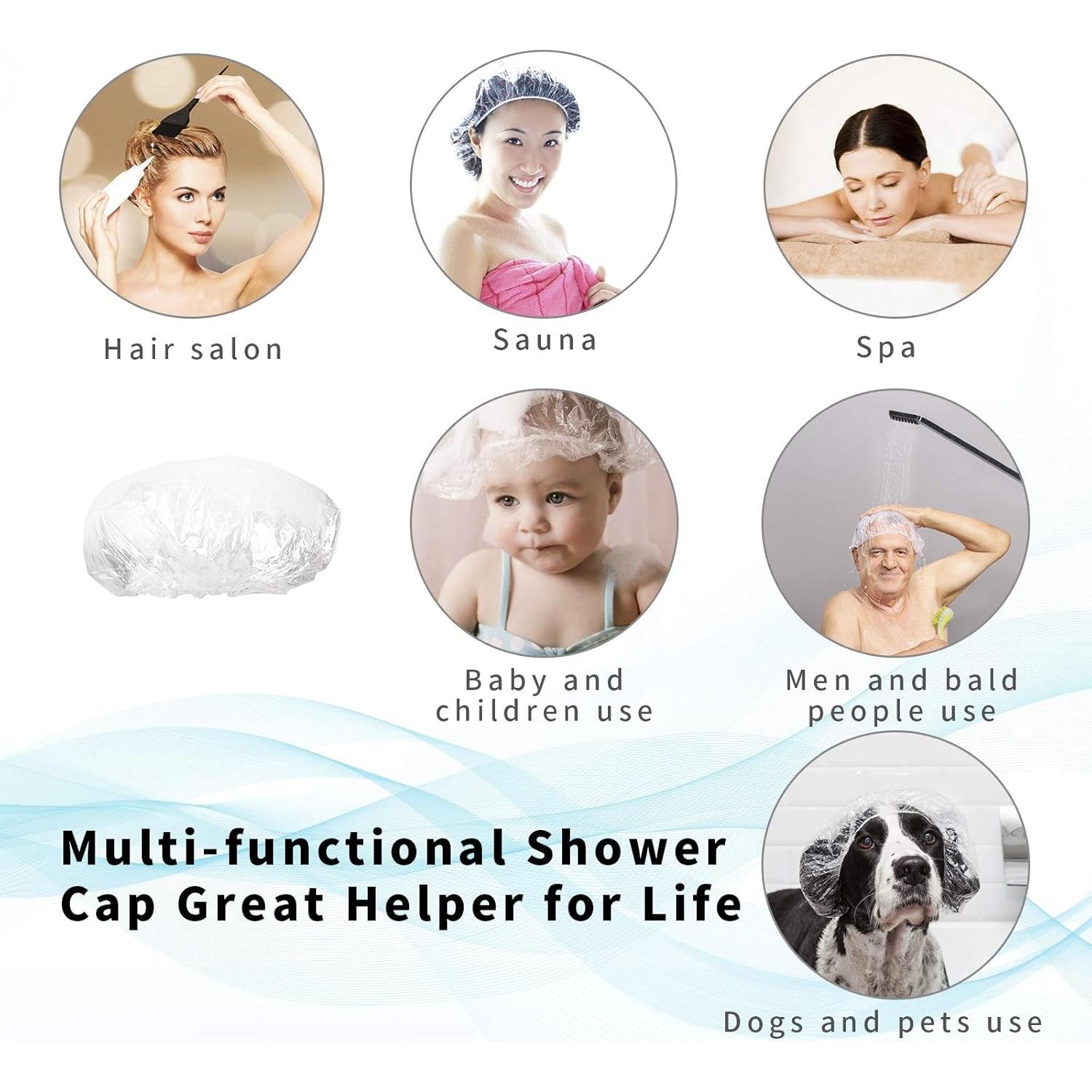 Gorros de Ducha Desechables AIDIQIU 100 Pcs Impermeables