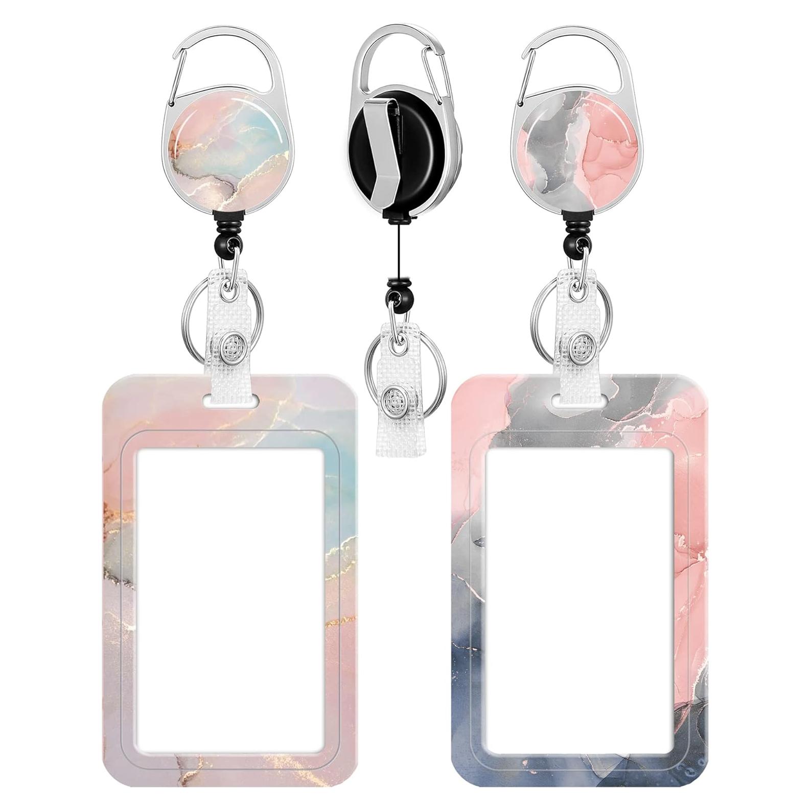 2 Portatarjetas Retráctiles COOKOOKY con Clip para ID 60 cm