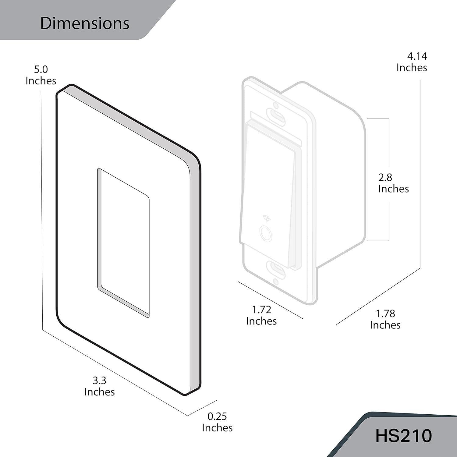 Interruptor Inteligente Kasa HS210 KIT 2 Piezas Wi-Fi 2.4GHz