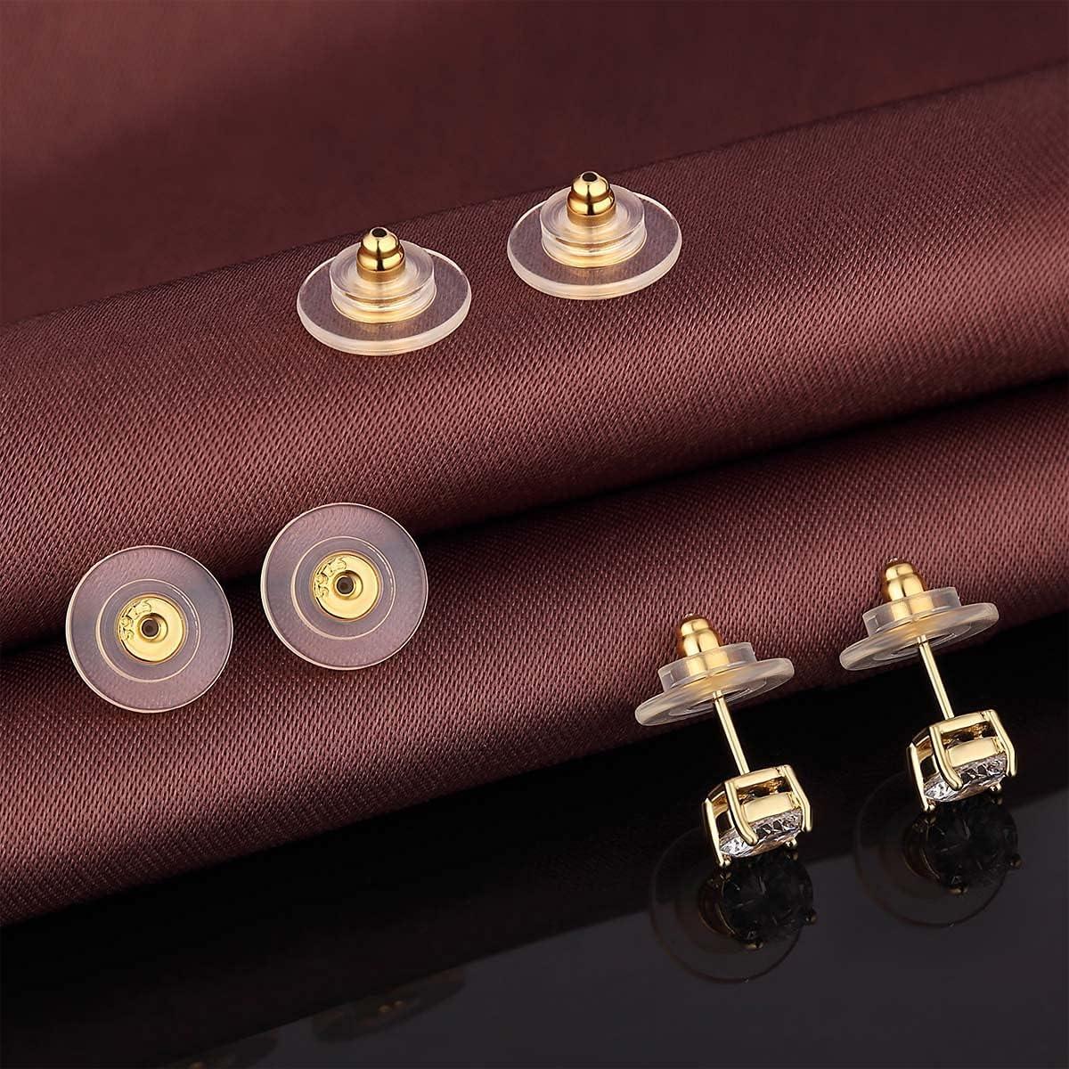 Cierres de Pendientes DELECOE 925 Plata Esterlina Dorado 4pcs