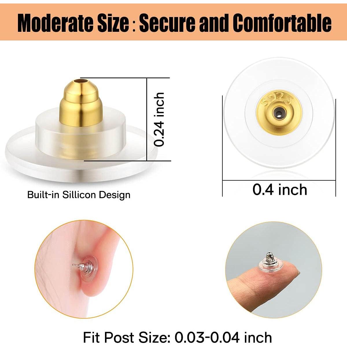 Cierres de Pendientes DELECOE 925 Plata Esterlina Dorado 4pcs