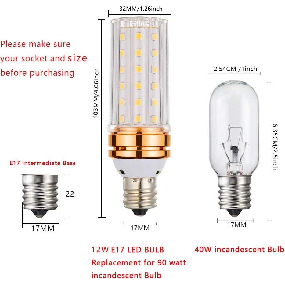 Bombilla LED E17 10W 1000LM 3000K Paquete de 4 EKSAVE