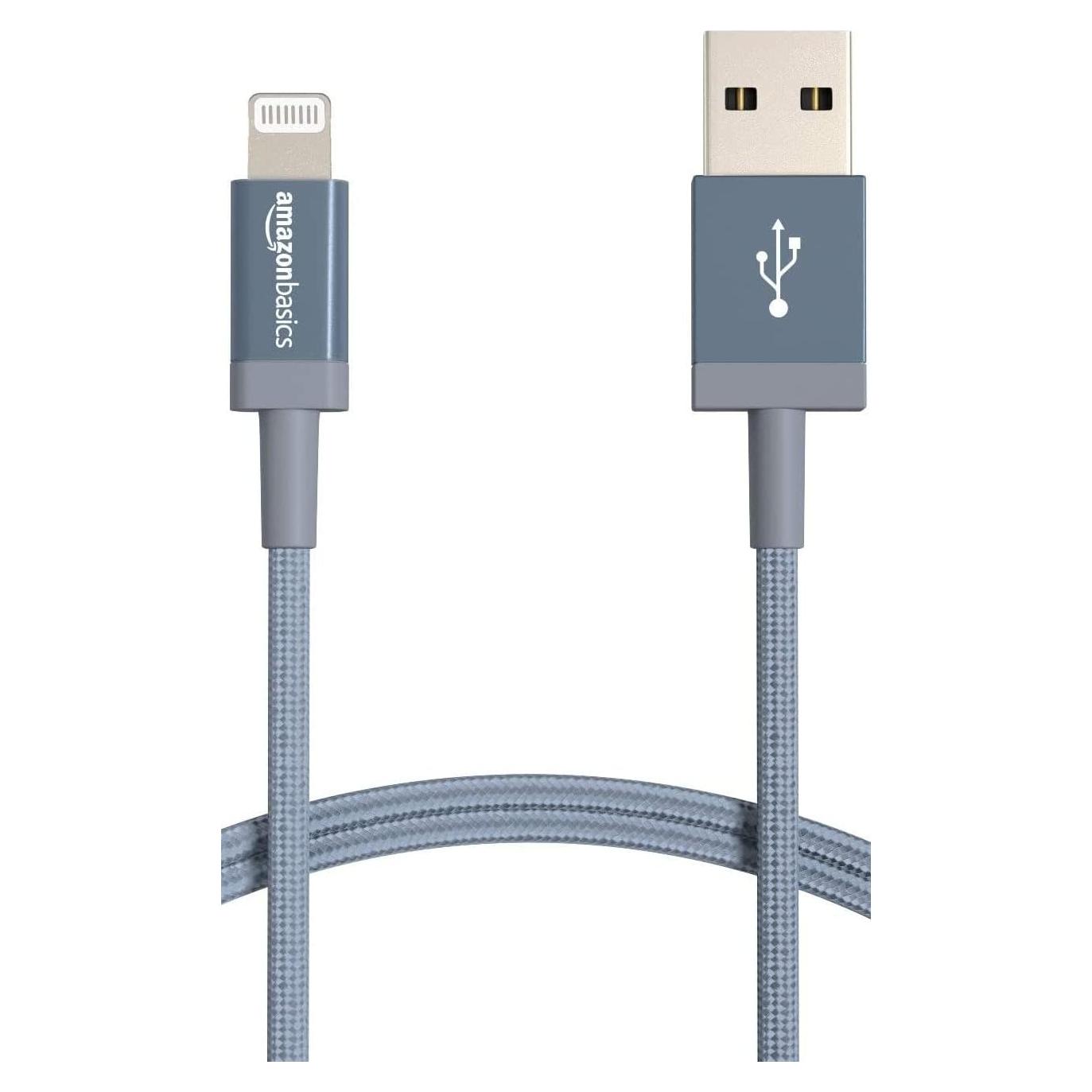 Cable de Carga Rápida USB-A a Lightning Amazon Basics 0.91m