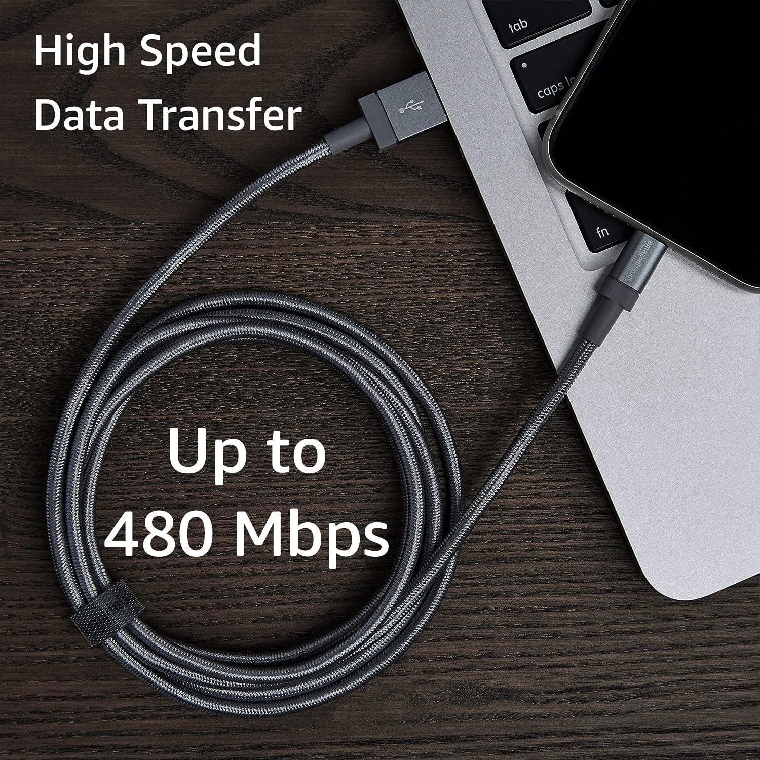 Cable de Carga Rápida USB-A a Lightning Amazon Basics 0.91m