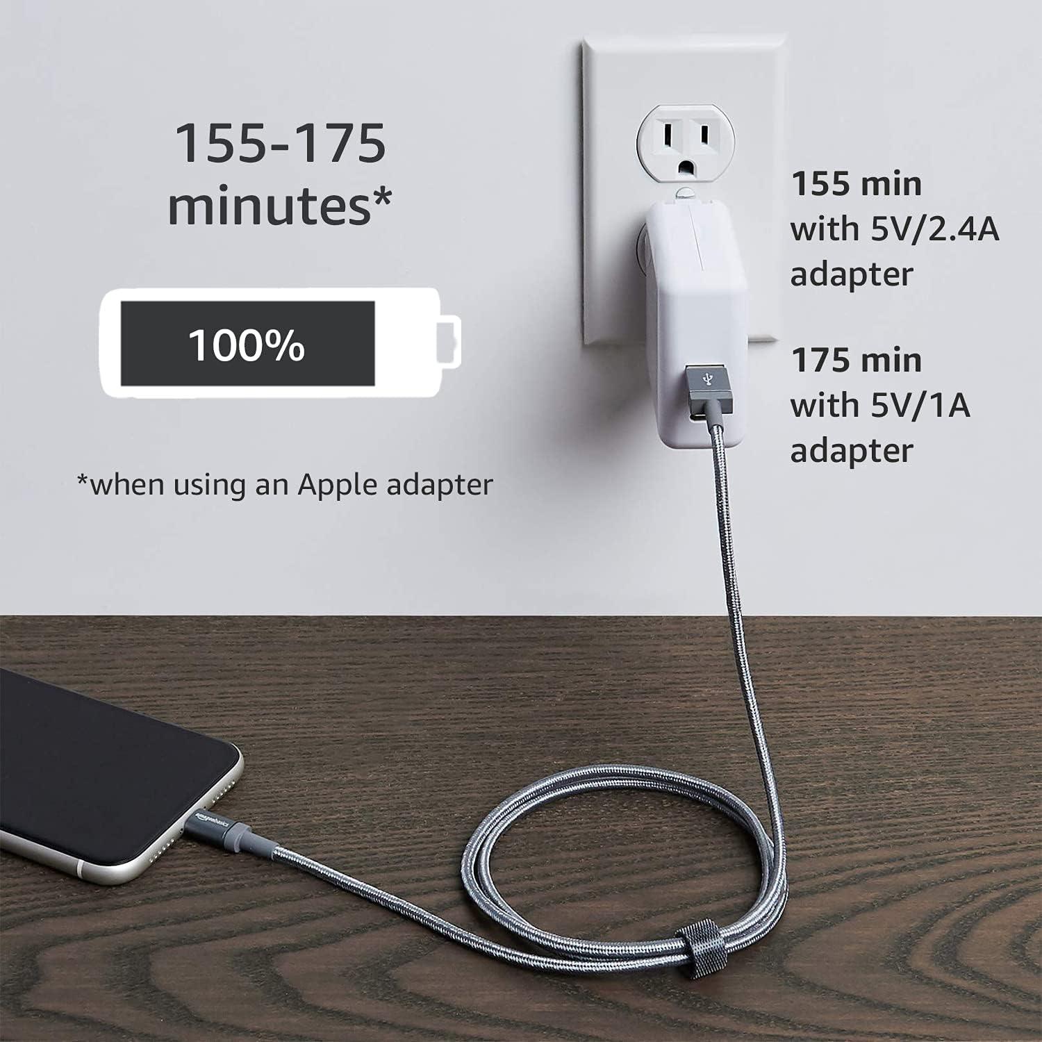 Cable de Carga Rápida USB-A a Lightning Amazon Basics 0.91m