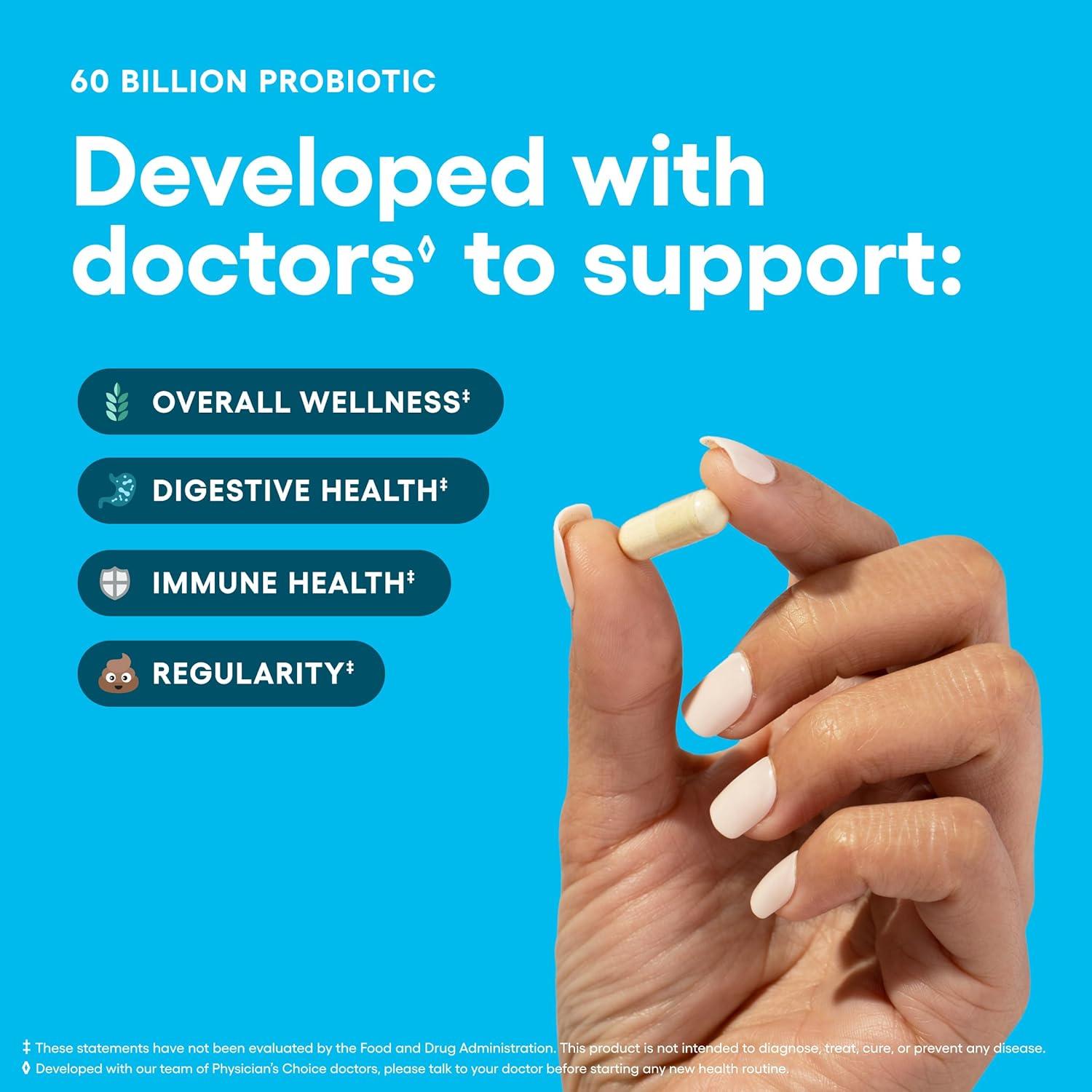 Probioticos 60 Mil Millones CFU - 10 Cepas + Prebioticos - 84ct