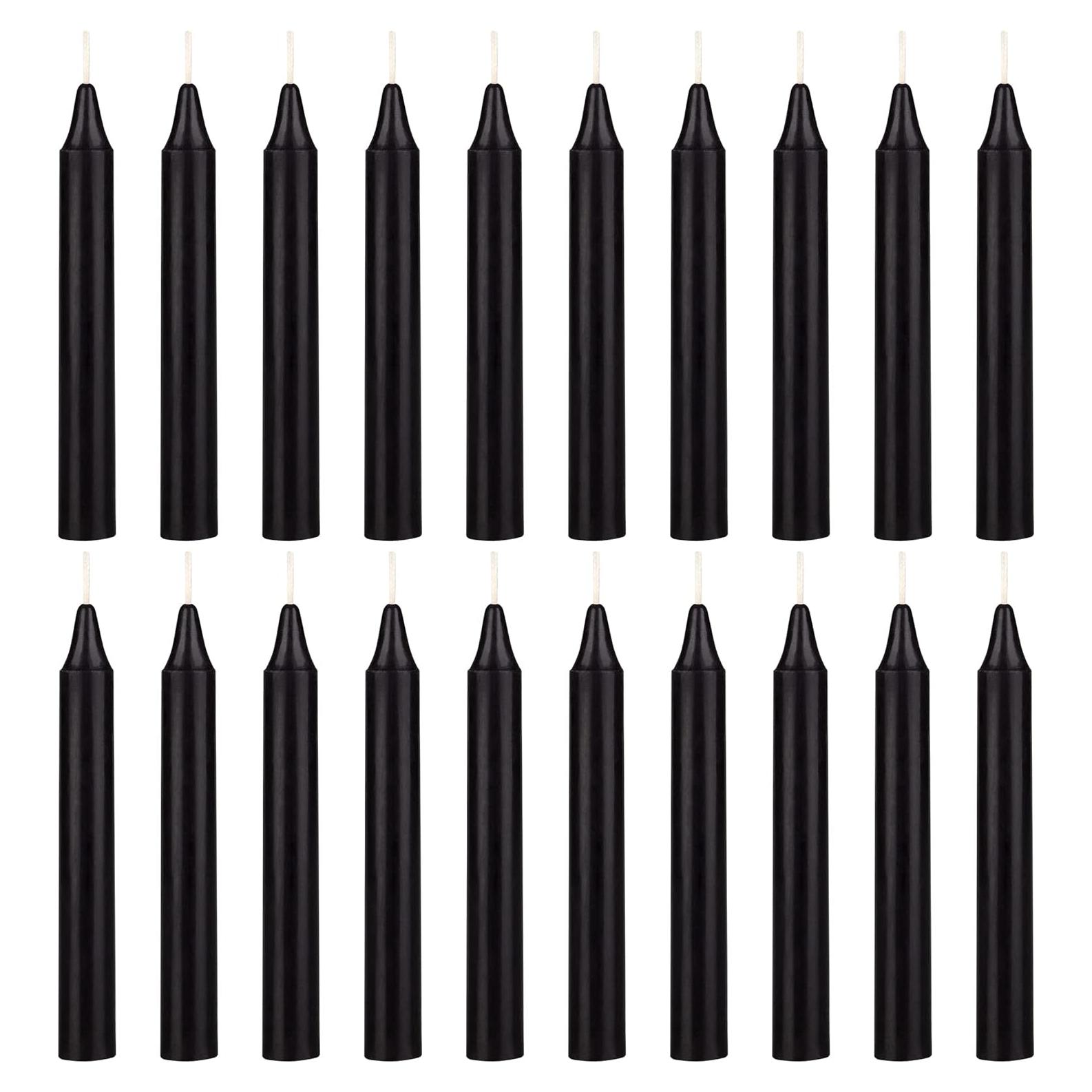 Set de 20 Mini Velas Negras Sin Aroma Mega Velas 10 cm