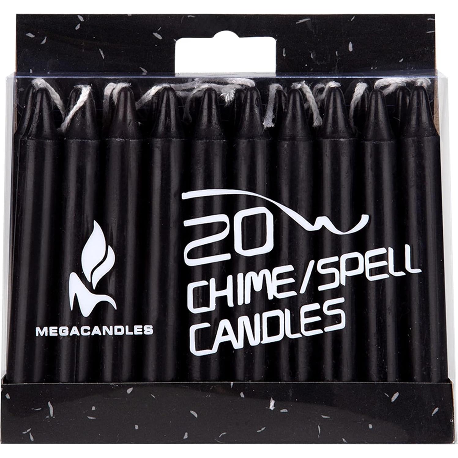 Set de 20 Mini Velas Negras Sin Aroma Mega Velas 10 cm