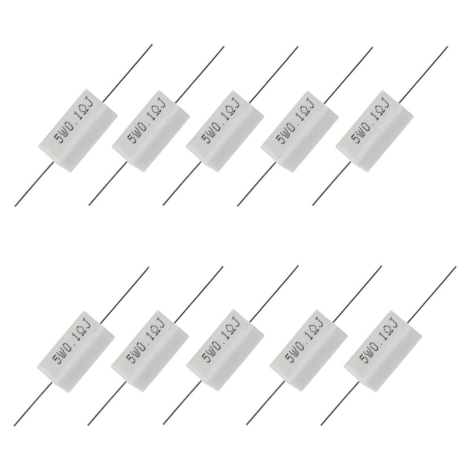 Resistor Cerámico BOJACK 5W 0.1 Ohm - Paquete de 10 Unidades