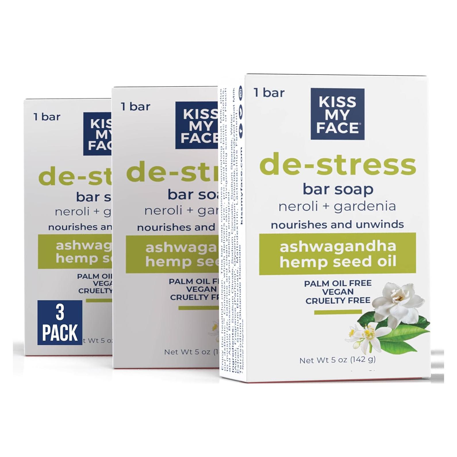 Jabón en Barra De-Stress Kiss My Face 3x141g Neroli Gardenia